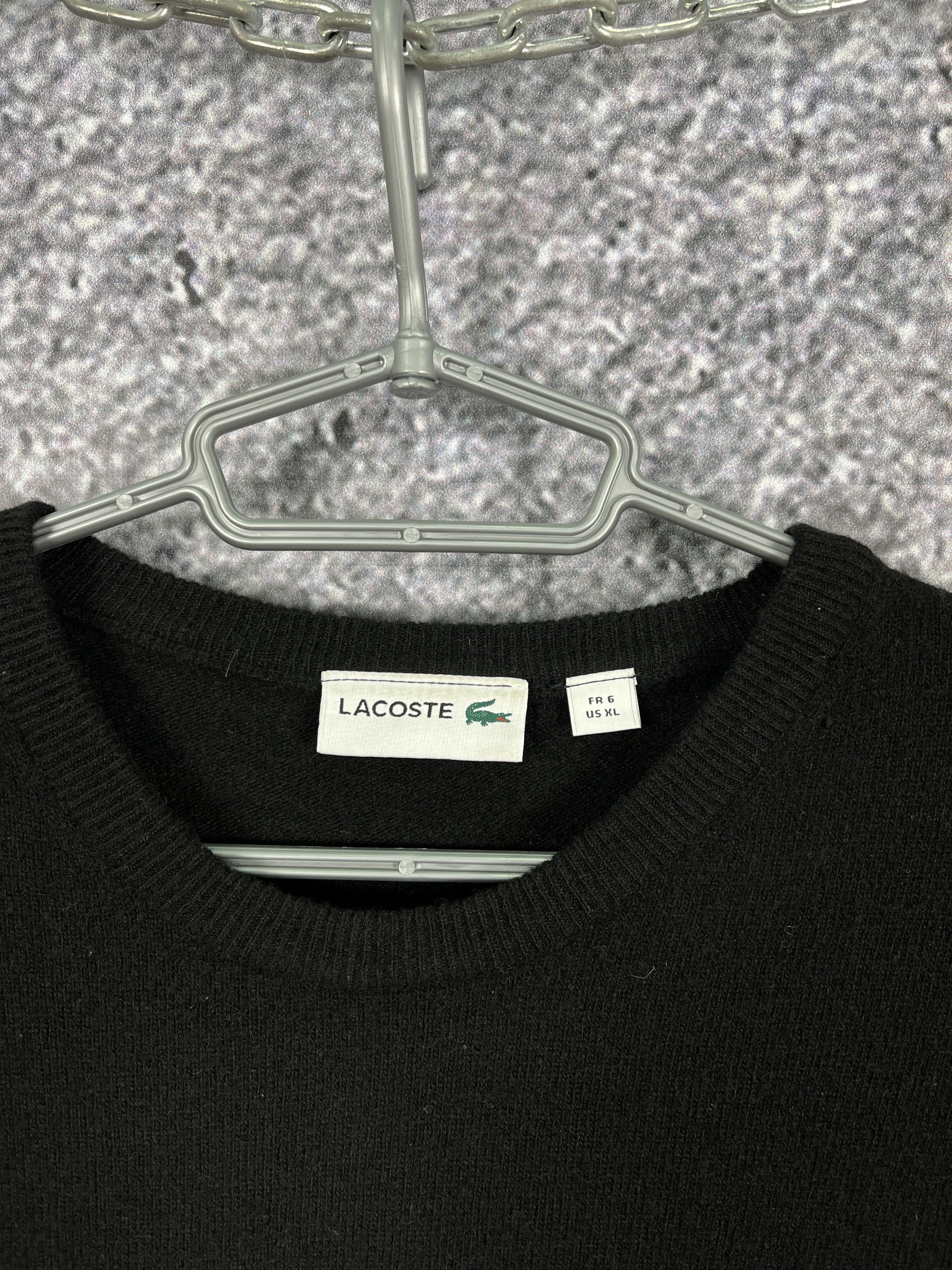 Lacoste Lacoste Wool Crewneck Sweater Black Pullover Size 6 (XL) Size US XL / EU 56 / 4 - 5 Thumbnail