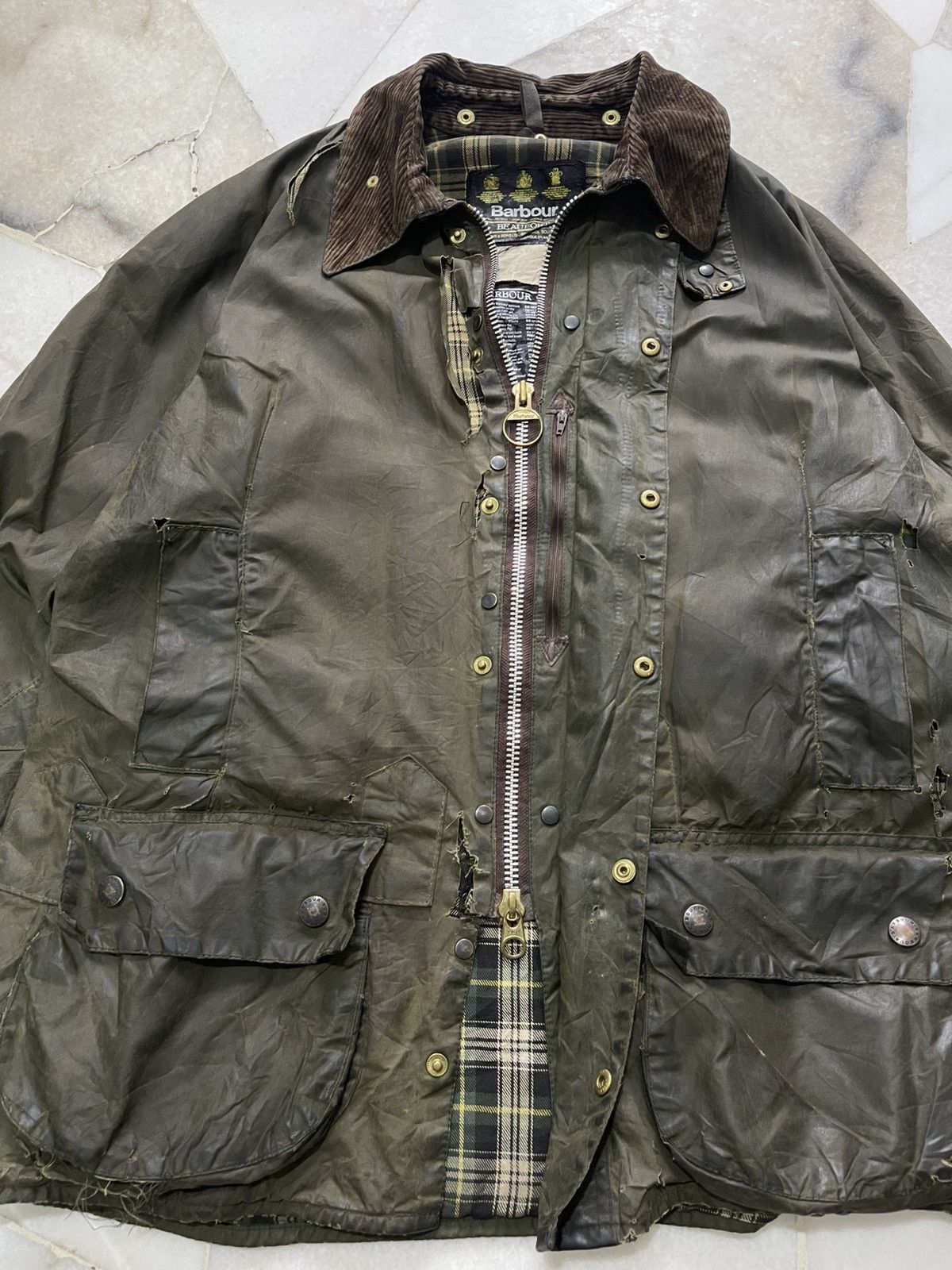 Barbour Distresssed Barbour Wax Jacket Size US L / EU 52-54 / 3 - 11 Thumbnail