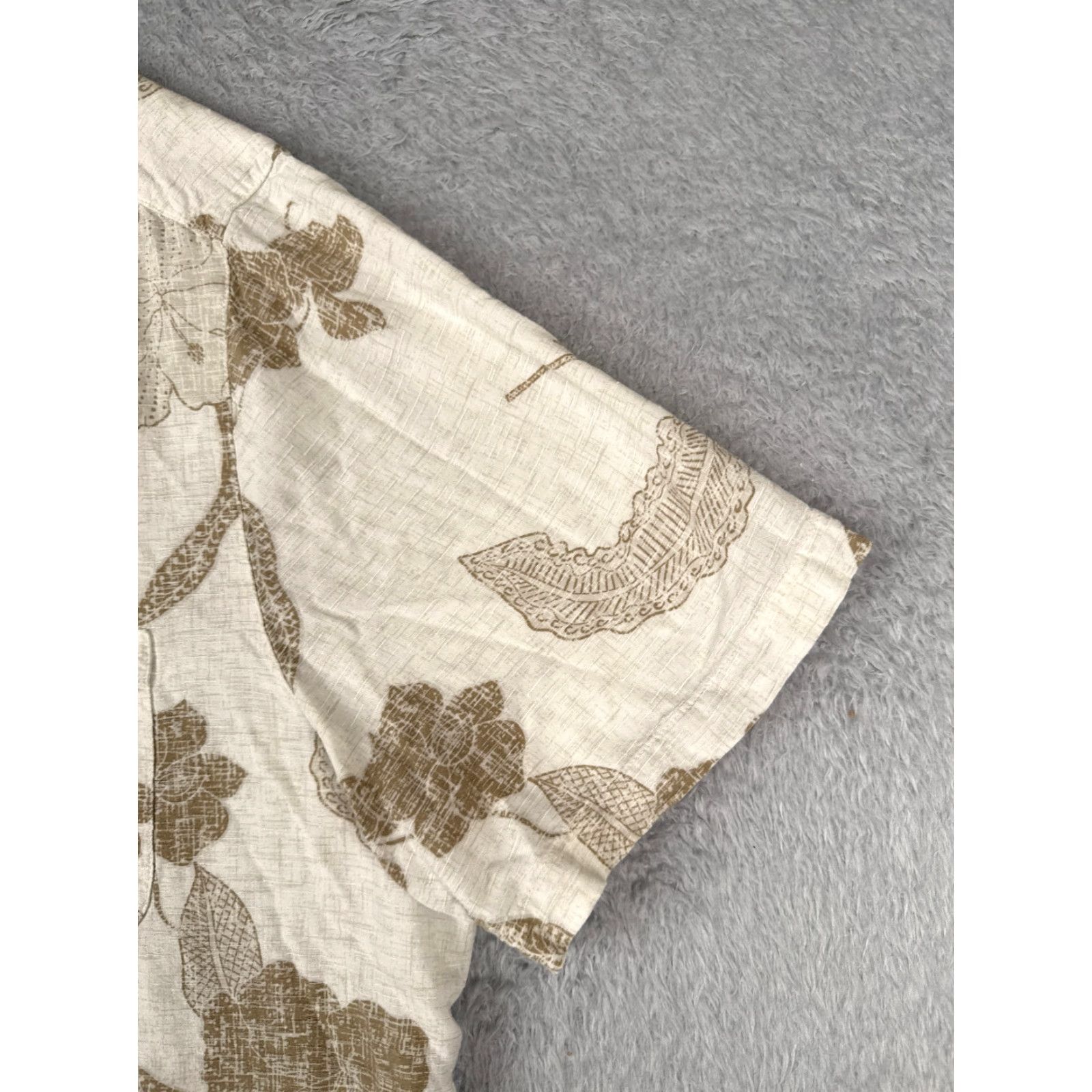George George Hawaiian Shirt Mens 3XL White Floral Palm Leaf Print Button-Up Rayon Size US XXL / EU 58 / 5 - 2 Thumbnail