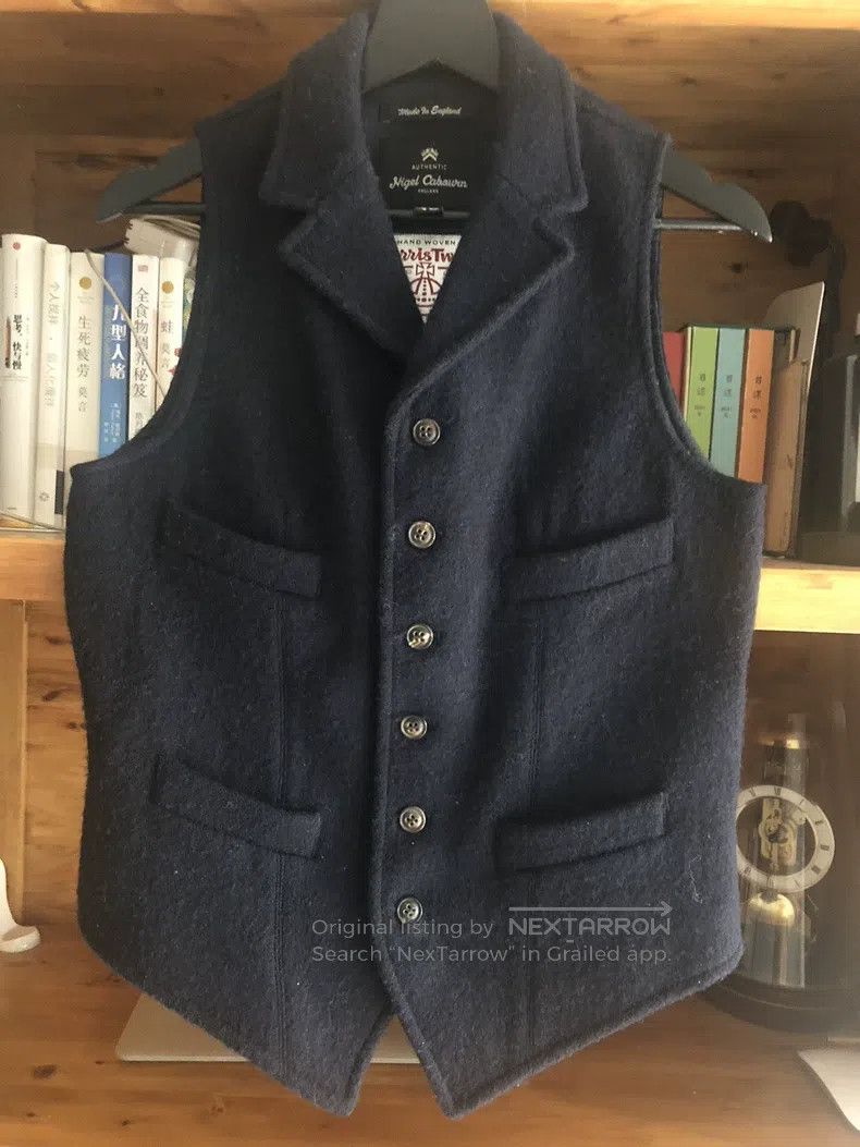 Nigel Cabourn Nigel Cabourn Wool vest Navy blue Size US S / EU 44-46 / 1 - 2 Thumbnail