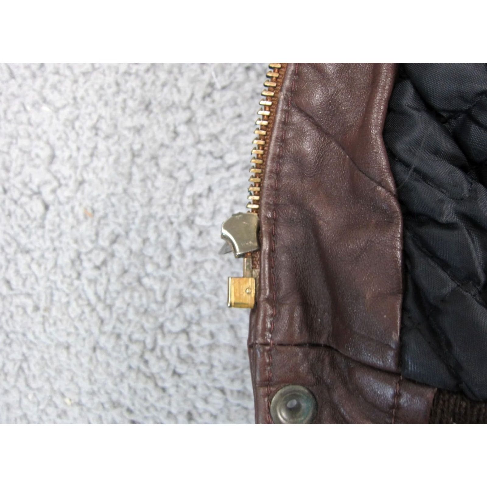 Brooks VINTAGE Brooks Leather Jacket Mens L Brown Bomber Coat 70s Full Zip Zipper Leather Lining 80s 90s Western Man Size US L / EU 52-54 / 3 - 6 Thumbnail