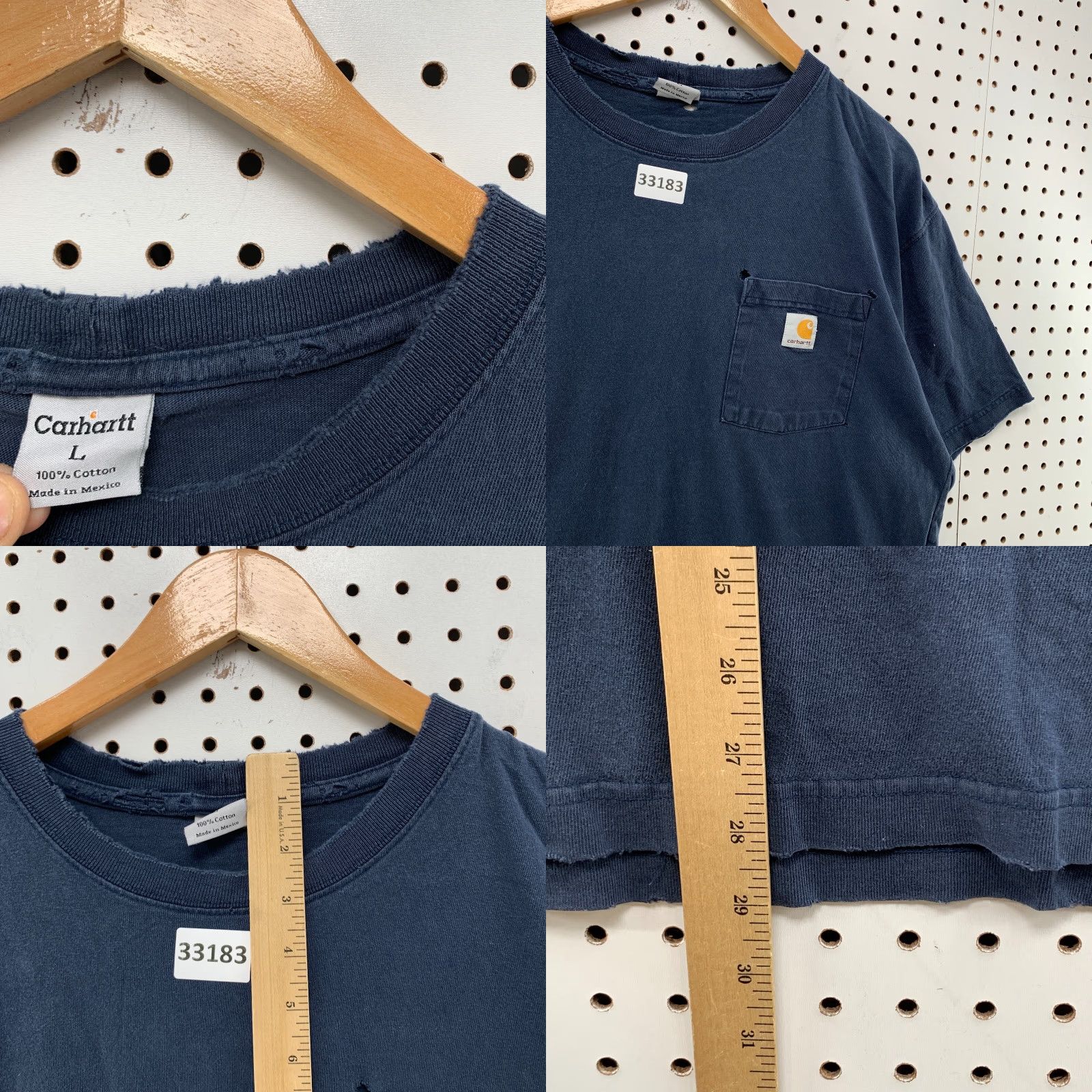 Carhartt VINTAGE Carhartt Pocket Shirt Mens Large Faded Blue Distressed Workwear Short Sleeve Crew Neck 90s Size US L / EU 52-54 / 3 - 8 Thumbnail