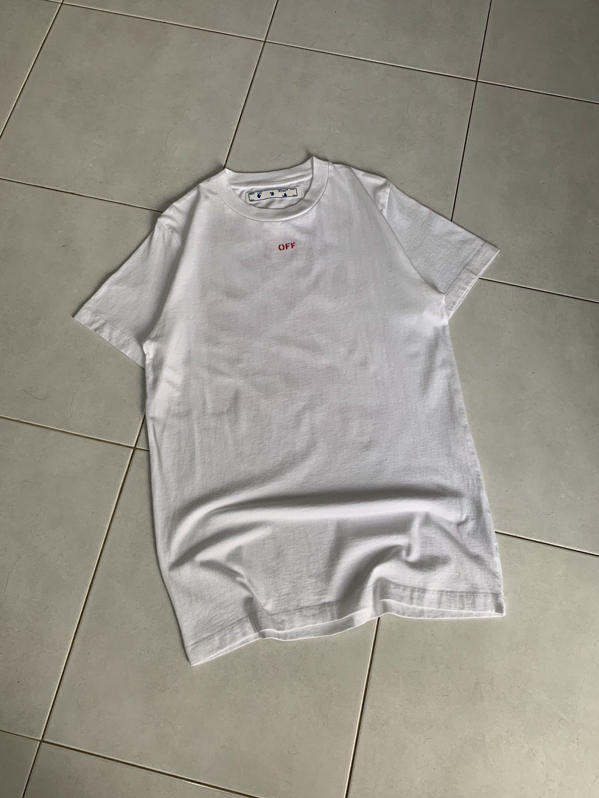 Off-White Off-White White and Red Stencil Arrows Oversized T-Shirt Size US M / EU 48-50 / 2 - 2 Thumbnail
