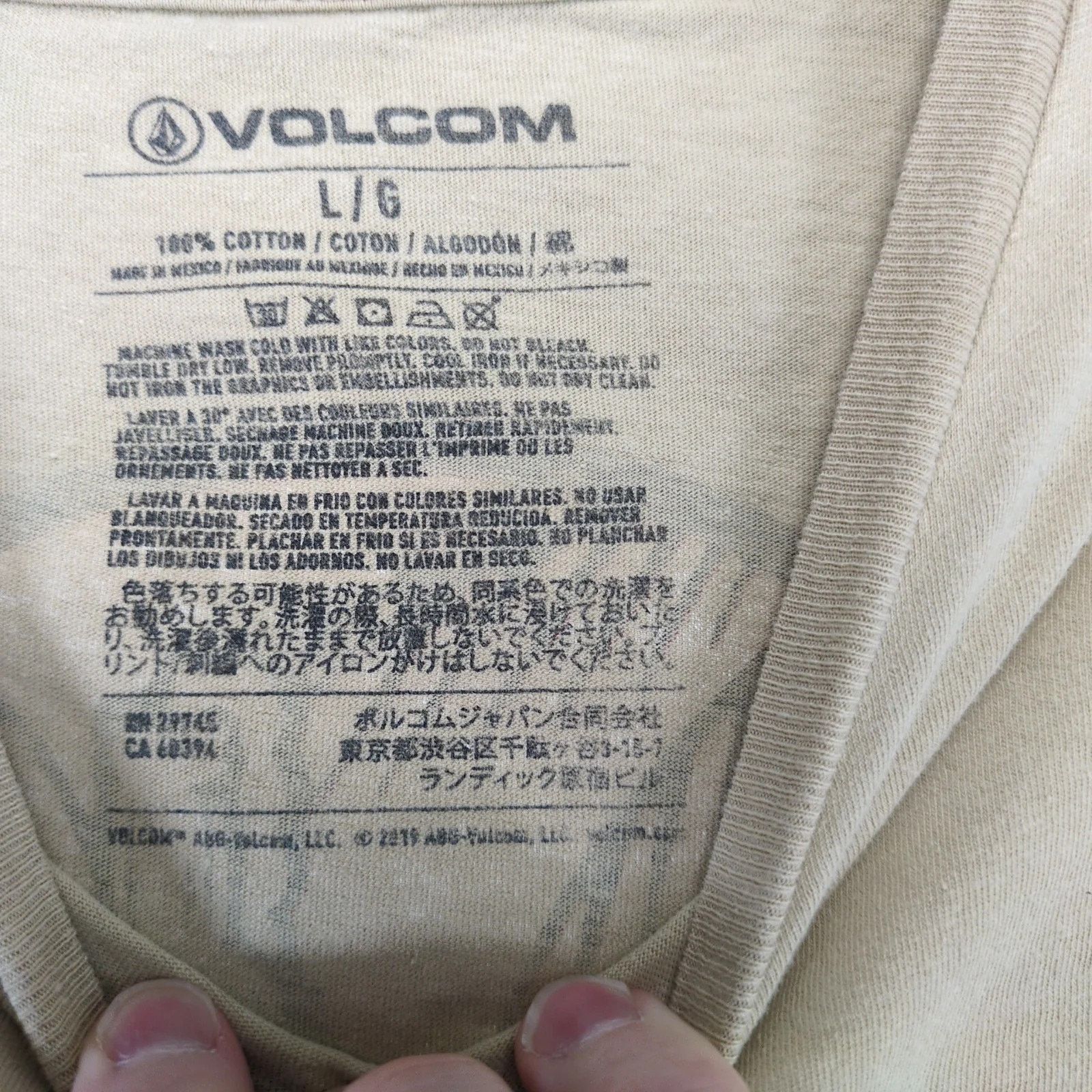Volcom Volcom Skater Graphic T-Shirt Mens L Livin' Till Death Beige Size US L / EU 52-54 / 3 - 4 Thumbnail