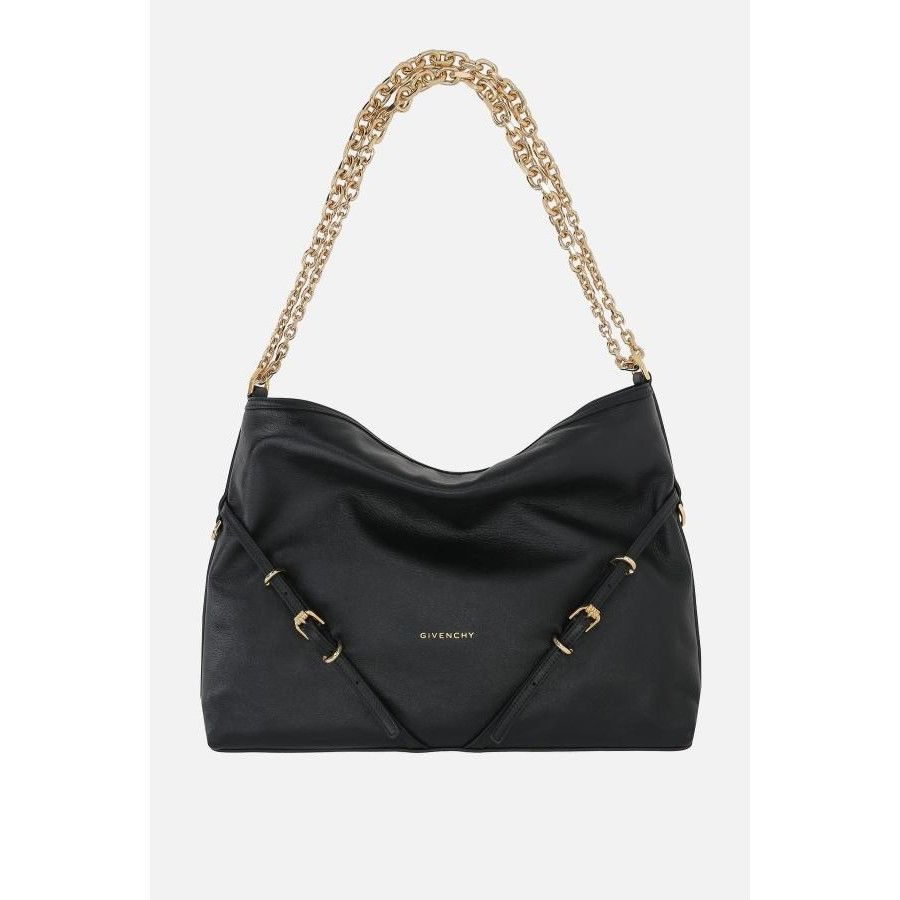 Givenchy GIVENCHY Voyou Chain Medium Black Grainy Leather Shoulder Ba Size ONE SIZE - 1 Thumbnail