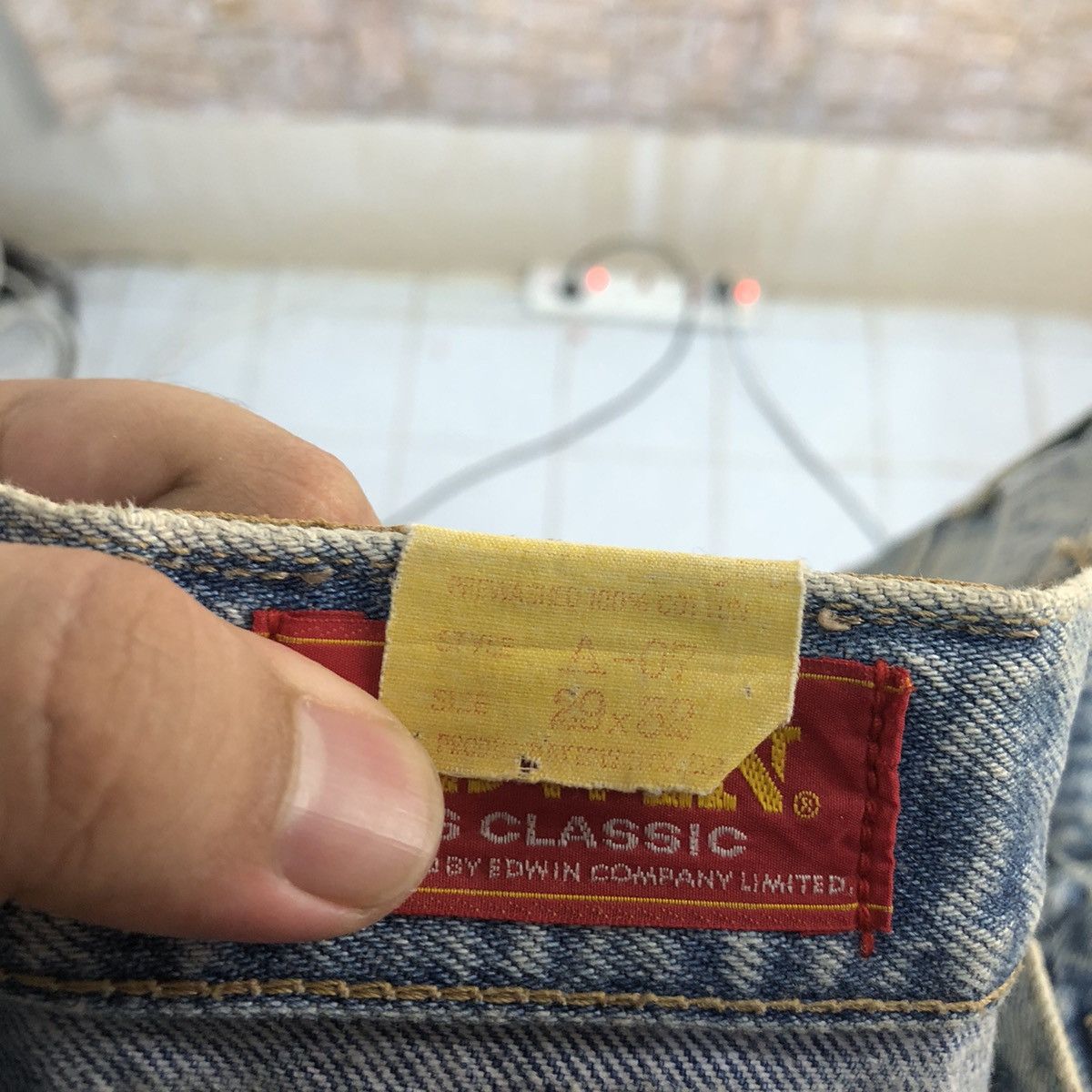 Edwin Edwin vintage faded Blue Denim Pants #A1123 Size US 30 / EU 46 - 20 Thumbnail