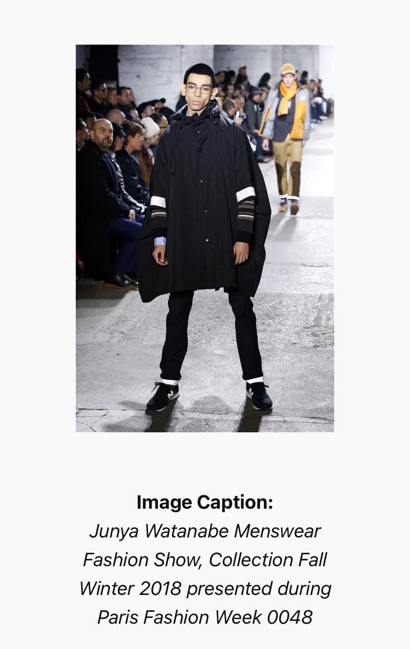 rare comme des garcons junya watanabe fw18 reflector poncho