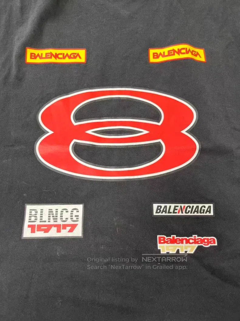 Balenciaga Balenciaga Printed Cotton Short Sleeve T-Shirt Size US L / EU 52-54 / 3 - 3 Thumbnail