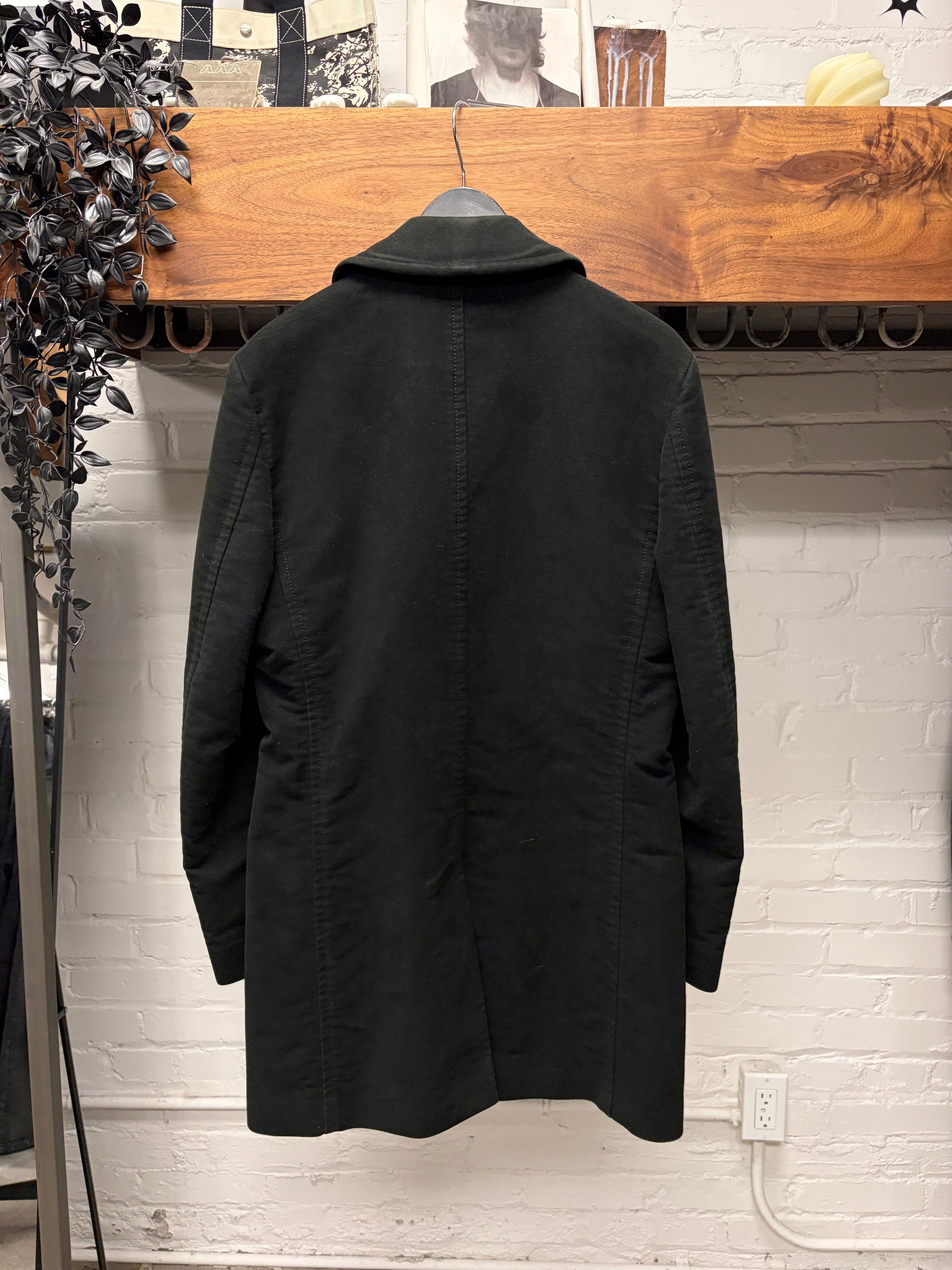 Gucci Vintage Gucci Black Moleskin Genuine Horn Button Double Breasted Full Length Coat Size US M / EU 48-50 / 2 - 4 Thumbnail