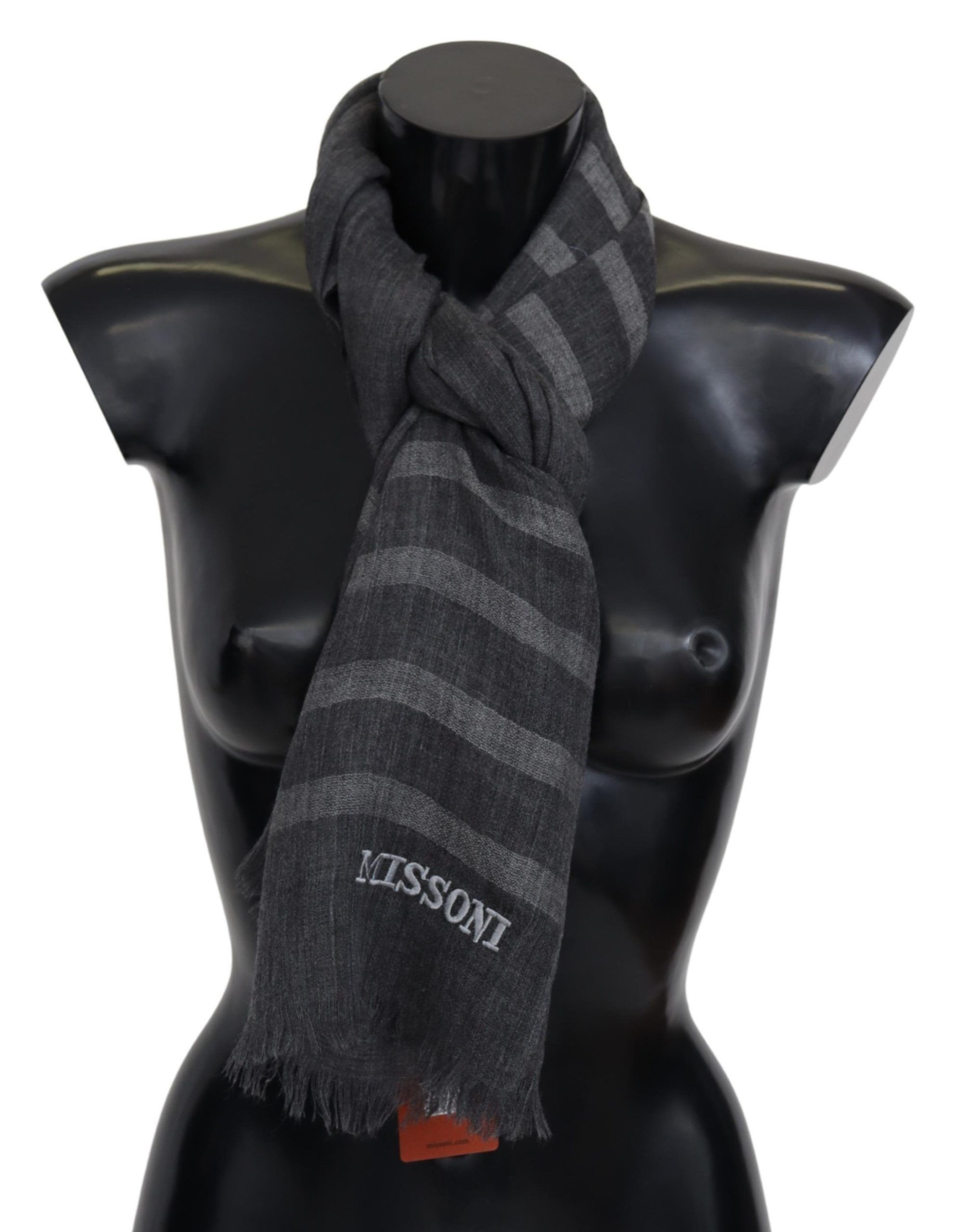 Missoni Elegant Unisex Wool Scarf with Logo Men's Embroidery Size ONE SIZE - 1 Thumbnail