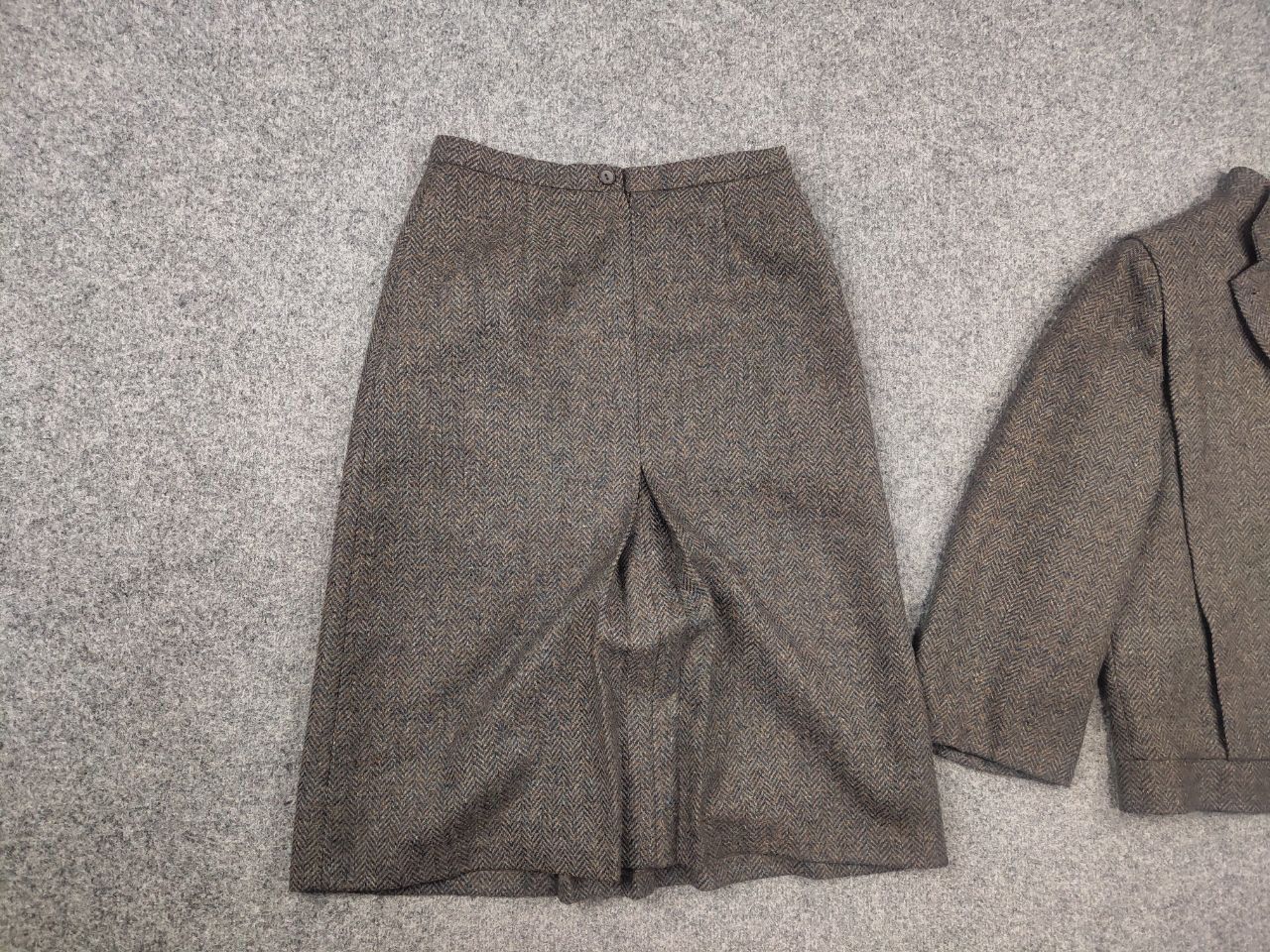 Harris Tweed Clan Royal Vintage 80's Tweed Wool Suit Blazer jacket Skirt Size L / US 10 / IT 46 - 11 Thumbnail