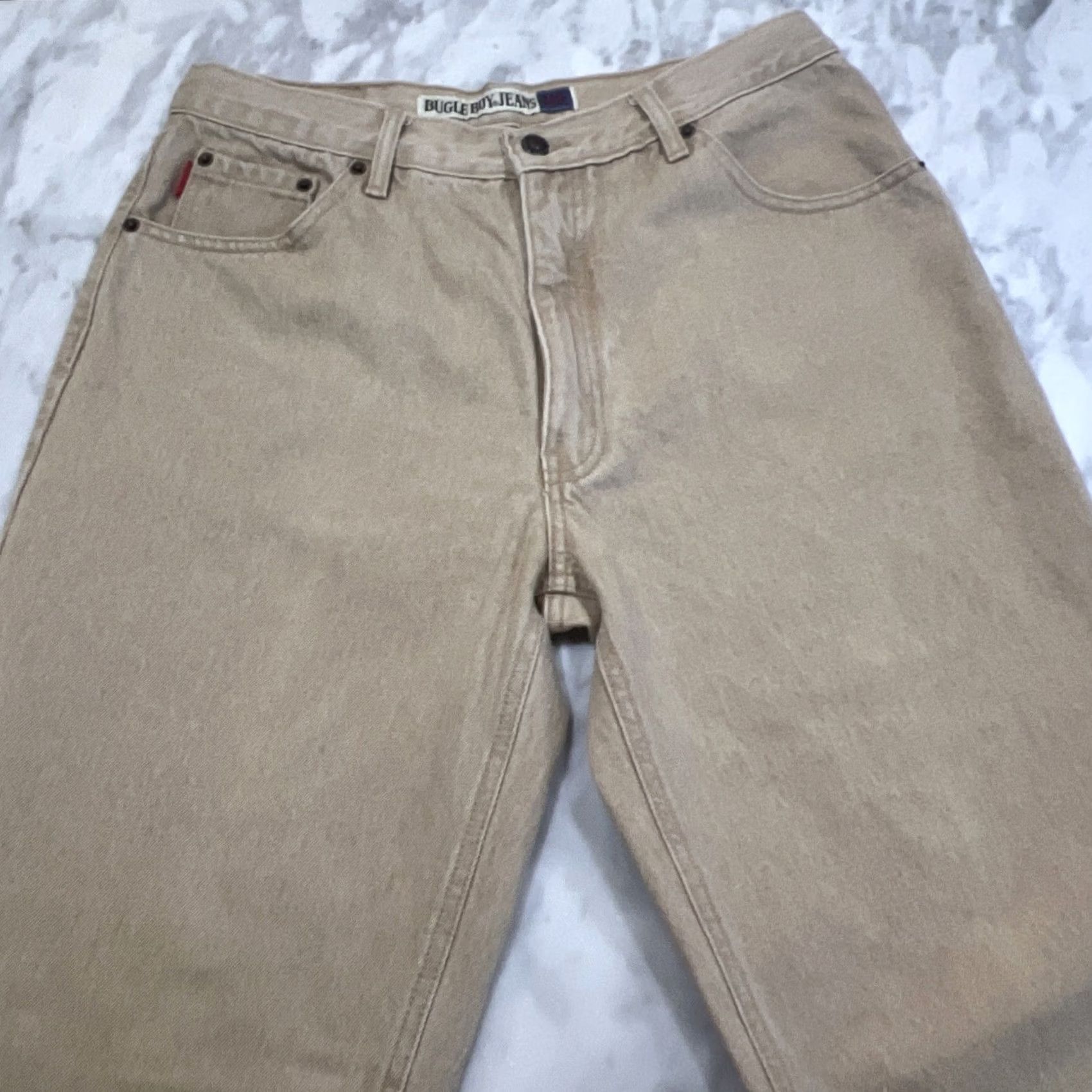 Bugle Boy VINTAGE Bugle Boy 750 Khaki Jeans 32x32 Cotton 1990s Mens Jeans Beige 1990s Size US 32 / EU 48 - 7 Thumbnail