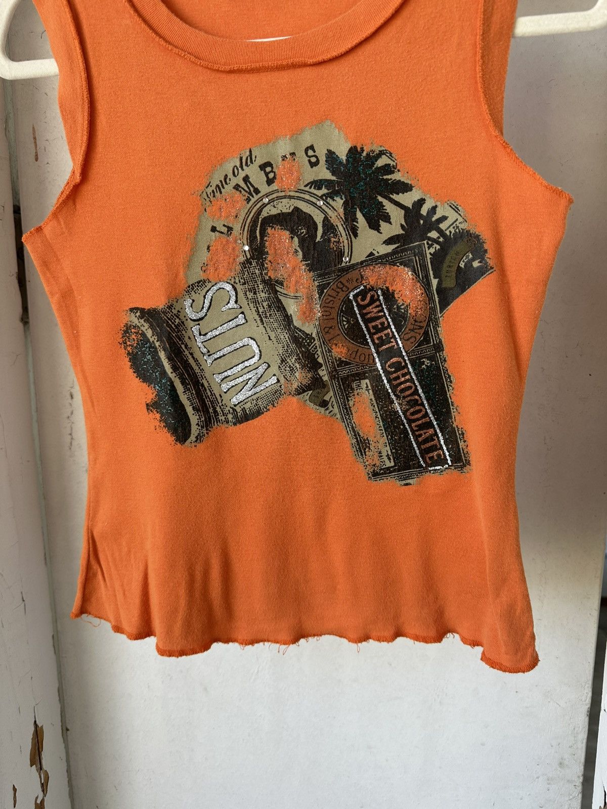 Vintage Vintage Printed Orange Top Size S / US 4 / IT 40 - 3 Thumbnail
