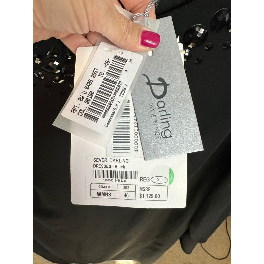 Other SEVERI DARLING DRESS 46 XL BLACK Loose fit MARIA GRAZIA MGS Size XL / US 12-14 / IT 48-50 - 4 Thumbnail