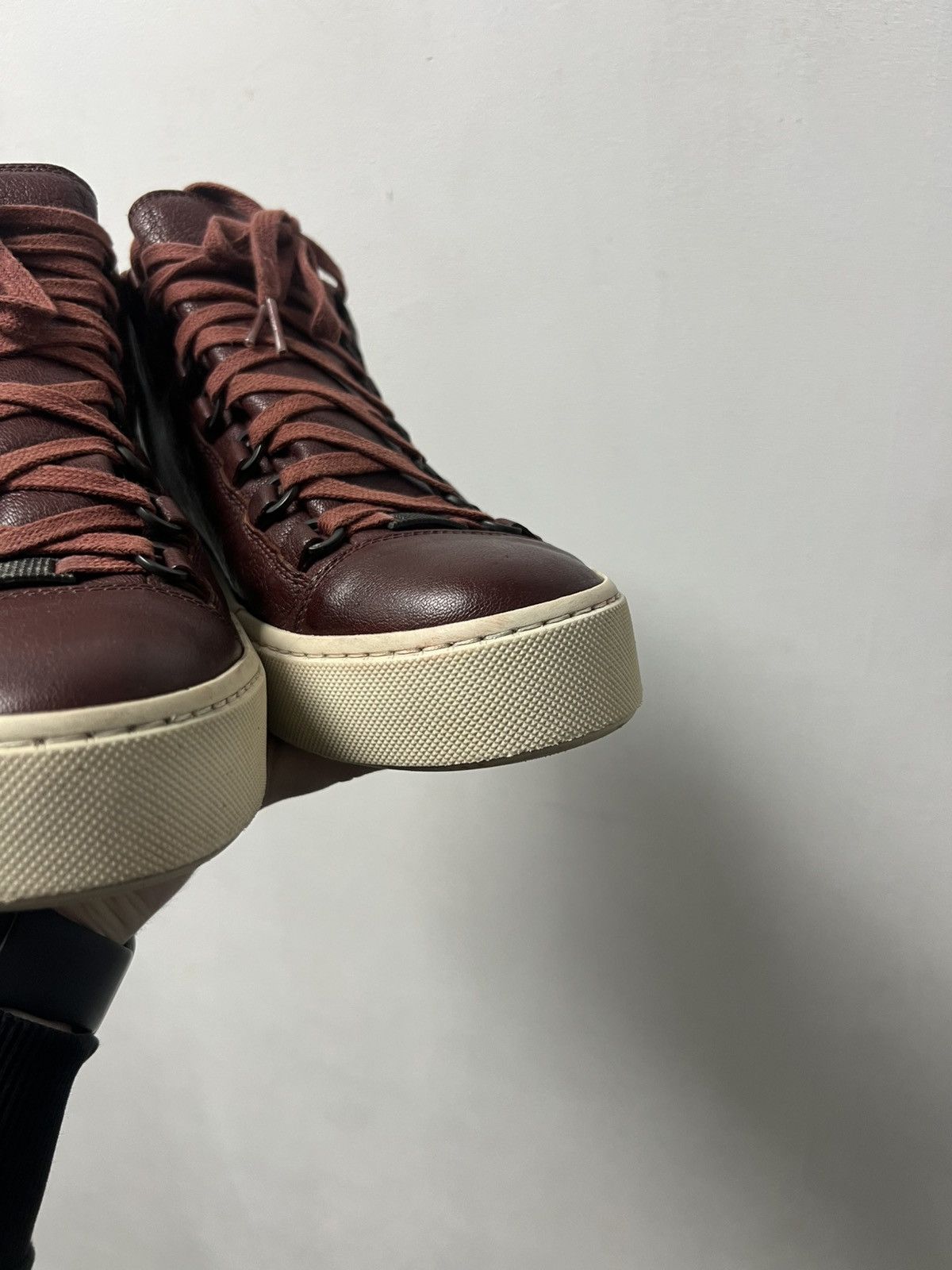 Balenciaga Balenciaga Arena High Top Sneakers Black Leather Shoes Size US 9 / EU 42 - 5 Thumbnail
