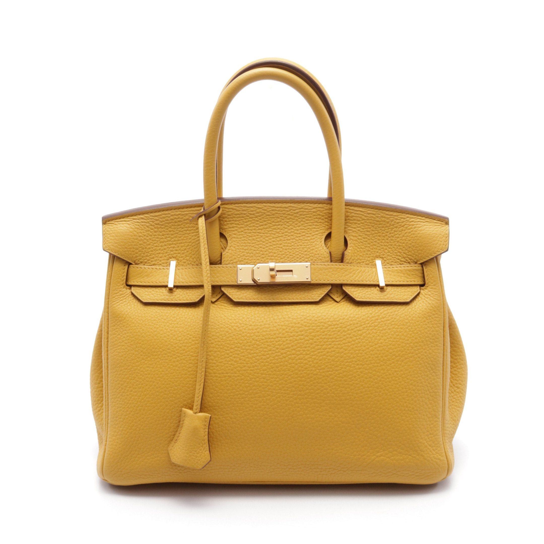 Hermes Hermes Birkin 30 Jaune Ambre Handbag Togo Yellow Gold Hardware D Stamp Size ONE SIZE - 1 Thumbnail