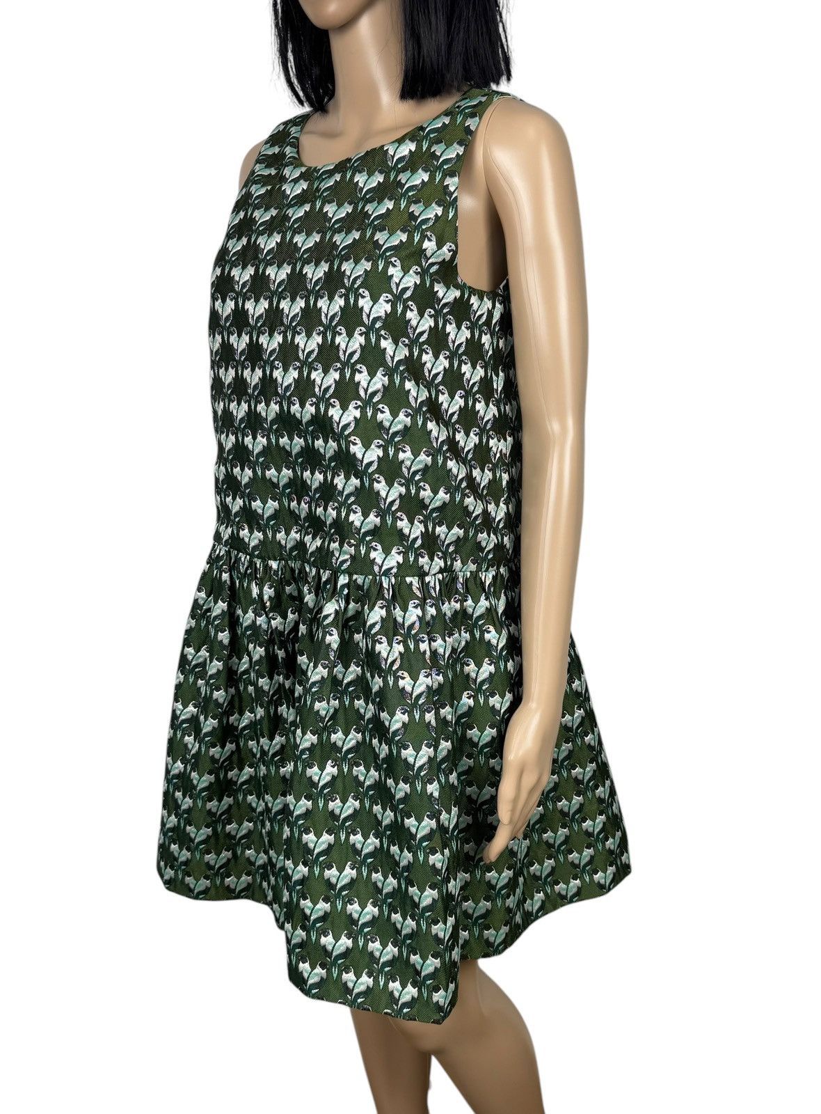 Maje Maje Rower Green Jacquard Parrot Print Mini Dress size 2 Size S / US 4 / IT 40 - 6 Thumbnail