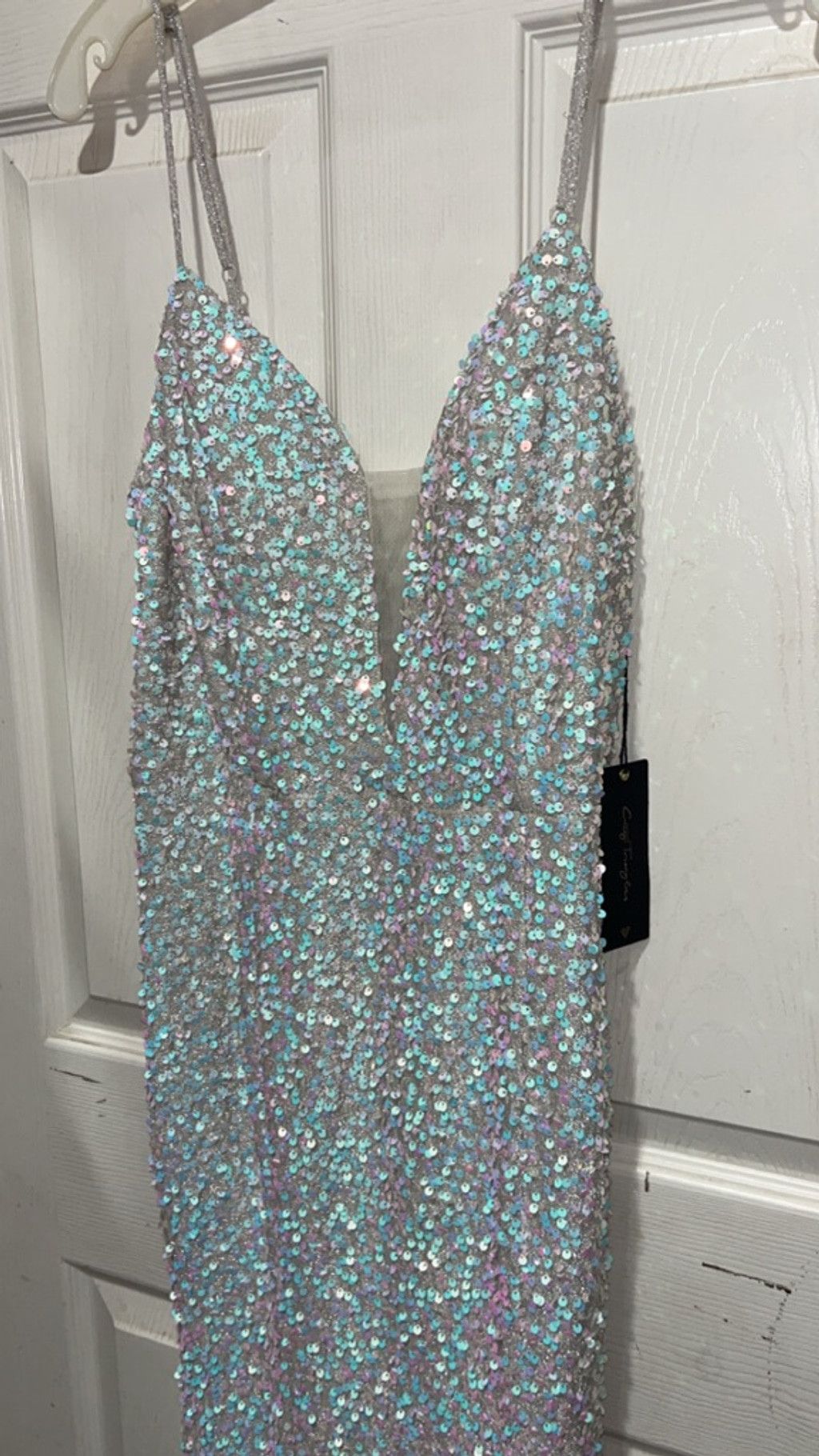 Other Women's City Triangles Prom Dress Juniors 13 Silver Sequin Size XL / US 12-14 / IT 48-50 - 2 Thumbnail