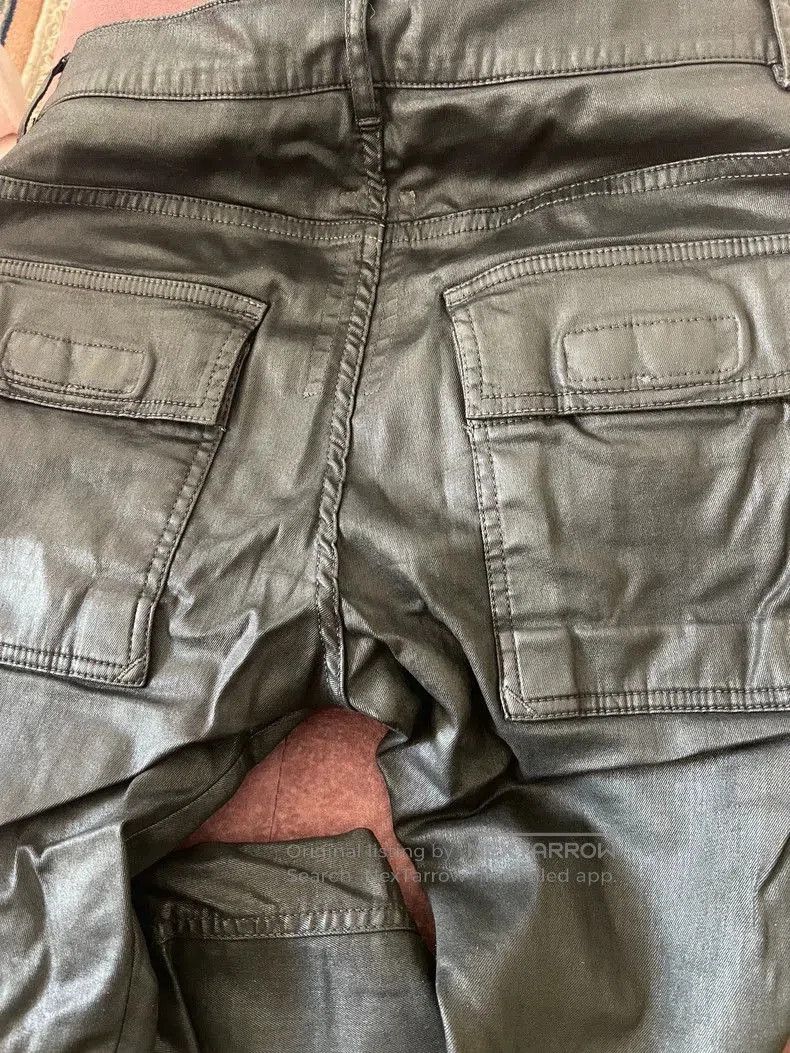 Rick Owens Drkshdw RICKOWENS DRKSHDW 2016MEMPHIS Black Wax Pants. Size US 29 - 3 Thumbnail