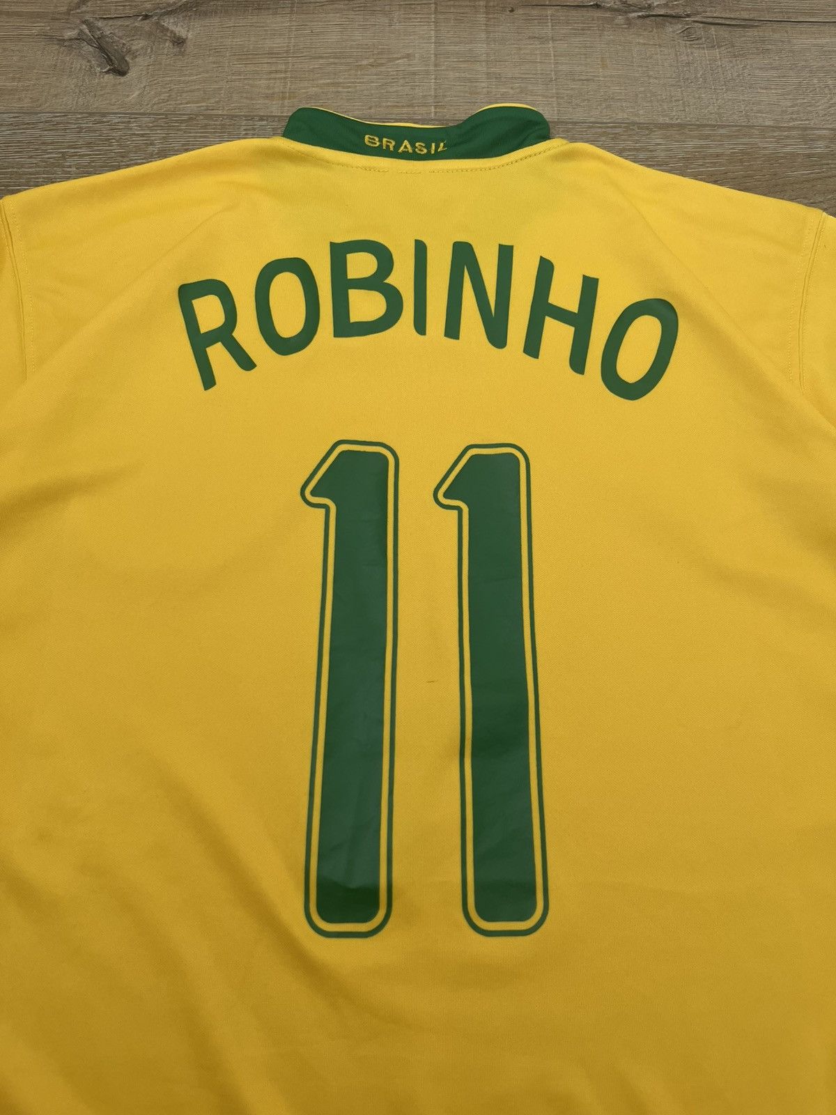 Nike RARE NIKE BRAZIL ROBINHO #11 HYPE BLOCKCORE STYLE JERSEY Size US L / EU 52-54 / 3 - 12 Thumbnail