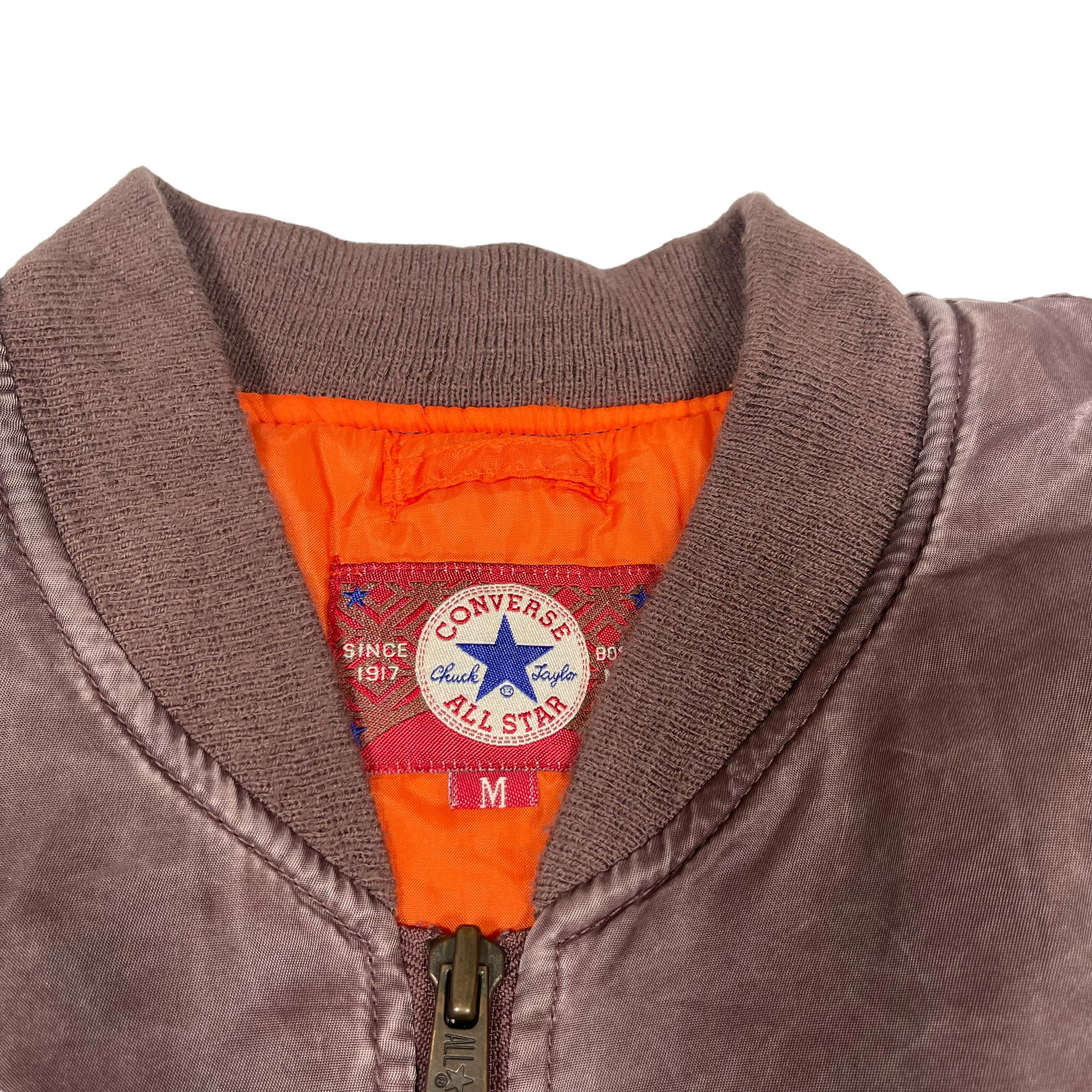 Converse × Vintage Vintage 1990s Converse Nylon Washed Bomber Jacket Size US M / EU 48-50 / 2 - 11 Thumbnail