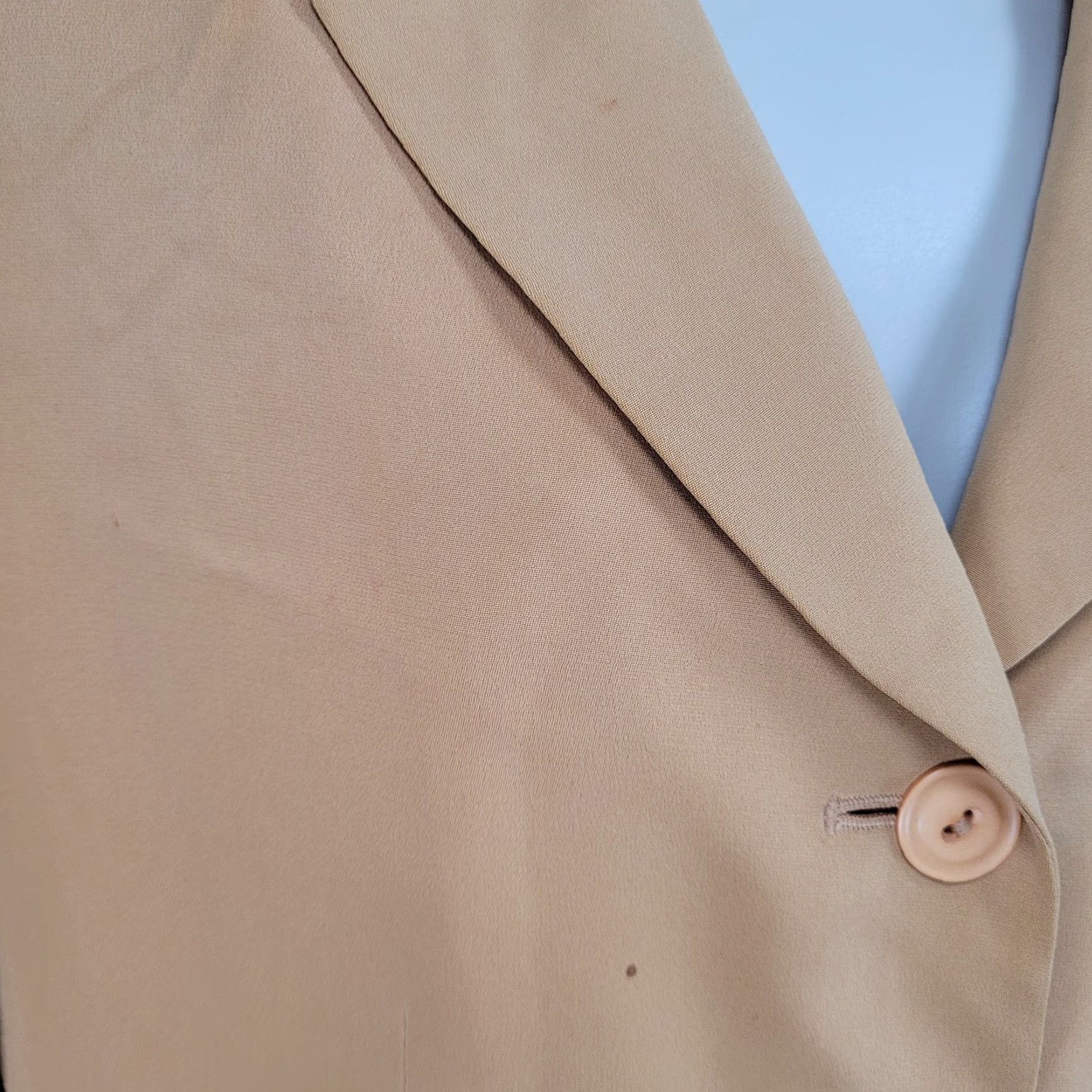 Kasper VINTAGE Kasper & Company Yellow 100% Silk Buttoned Lined Notch Suit Jacket 12 Size XL / US 12-14 / IT 48-50 - 5 Thumbnail