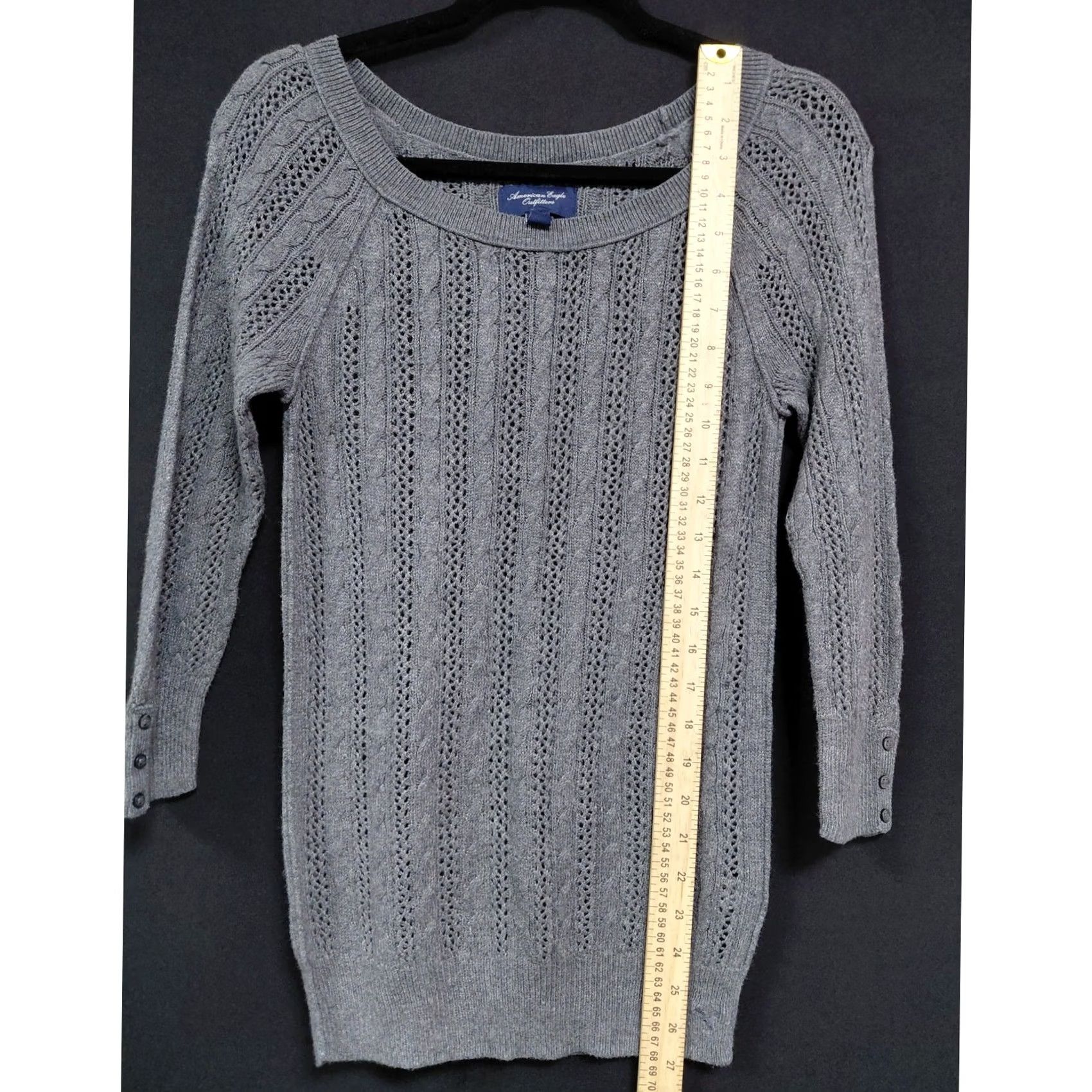 American Eagle Outfitters American Eagle Outfitters Sweater Womens S/P Gray Wool Knit Solid Sleeve Women Size Size S / US 4 / IT 40 - 7 Thumbnail