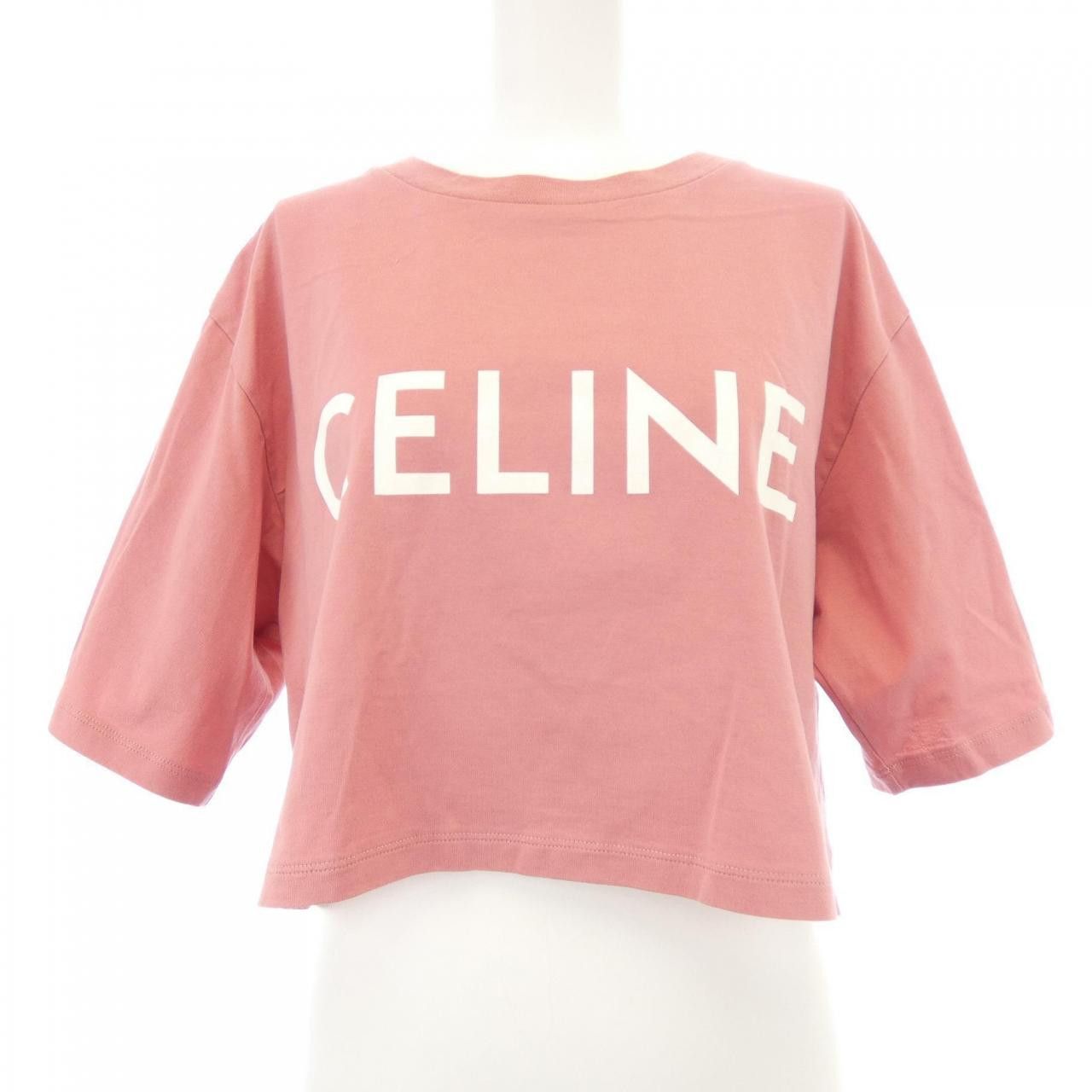 Celine Celine CELINE CELINE Print Cotton Cropped T Shirt Textile T-Shirts 2X761671Q DUTY FREE for USA Size ONE SIZE - 1 Thumbnail