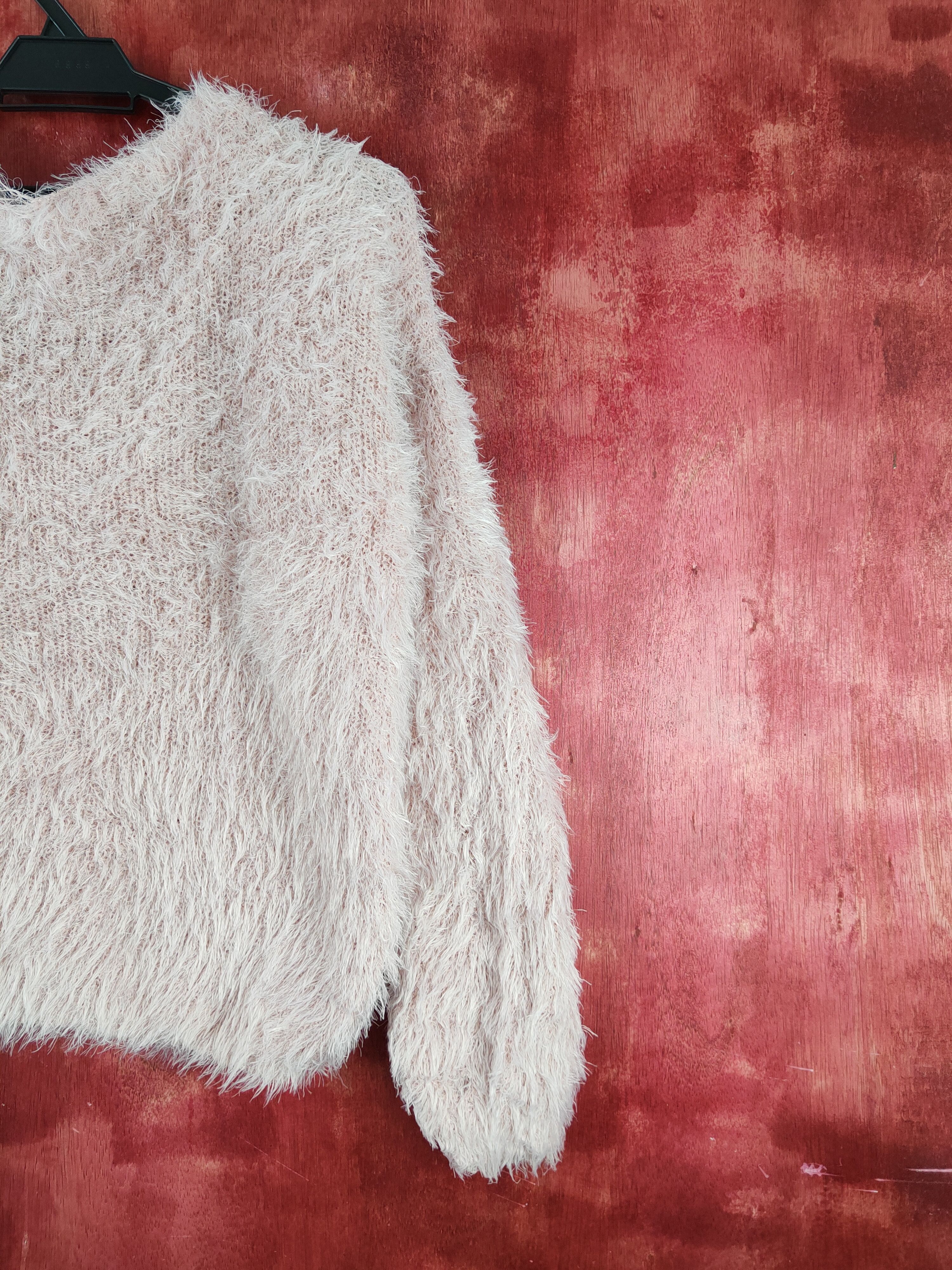 Aran Isles Knitwear Japanese Brand Pink Shag Shaggy Fur Mohair Knitwear #S2031 Size M / US 6-8 / IT 42-44 - 9 Thumbnail