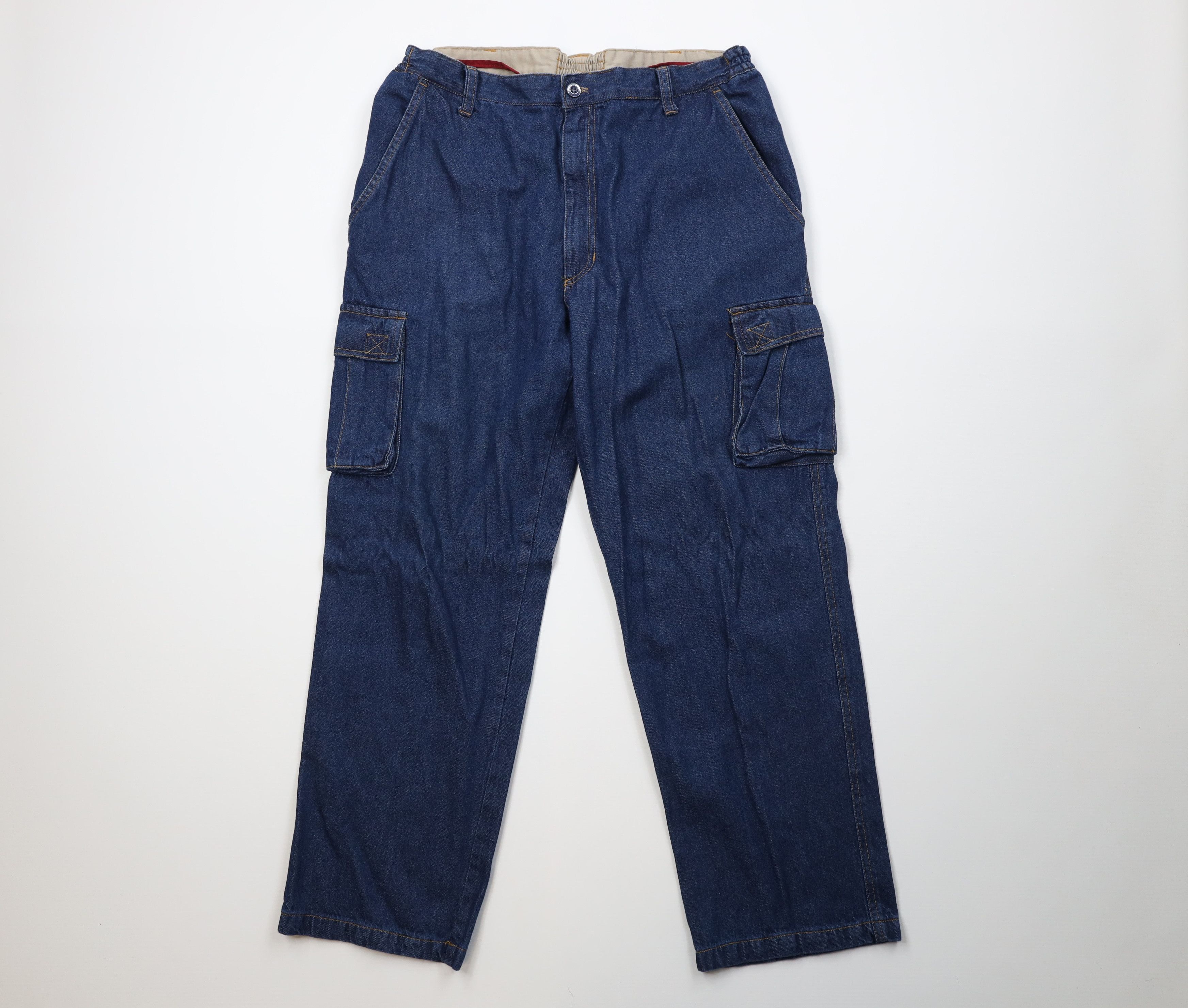Vintage Vintage 90s Y2K Streetwear Baggy Wide Leg Cargo Denim Jeans Size US 38 / EU 54 - 1 Thumbnail