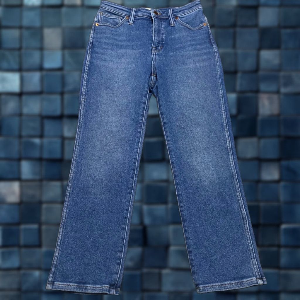 Madewell Madewell Jeans Womens 25P Blue Denim Medium Wash Curvy High Rise Stovepipe 5-Pocket Denim Jeans Womens Size 42" / US 20 - 1 Thumbnail