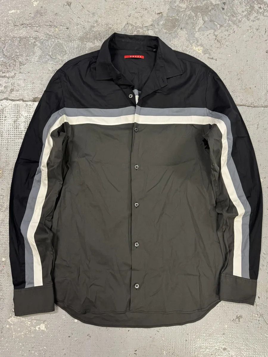 Prada SS2008 Prada Lined Black Grey Shirt Size US M / EU 48-50 / 2 - 1 Thumbnail