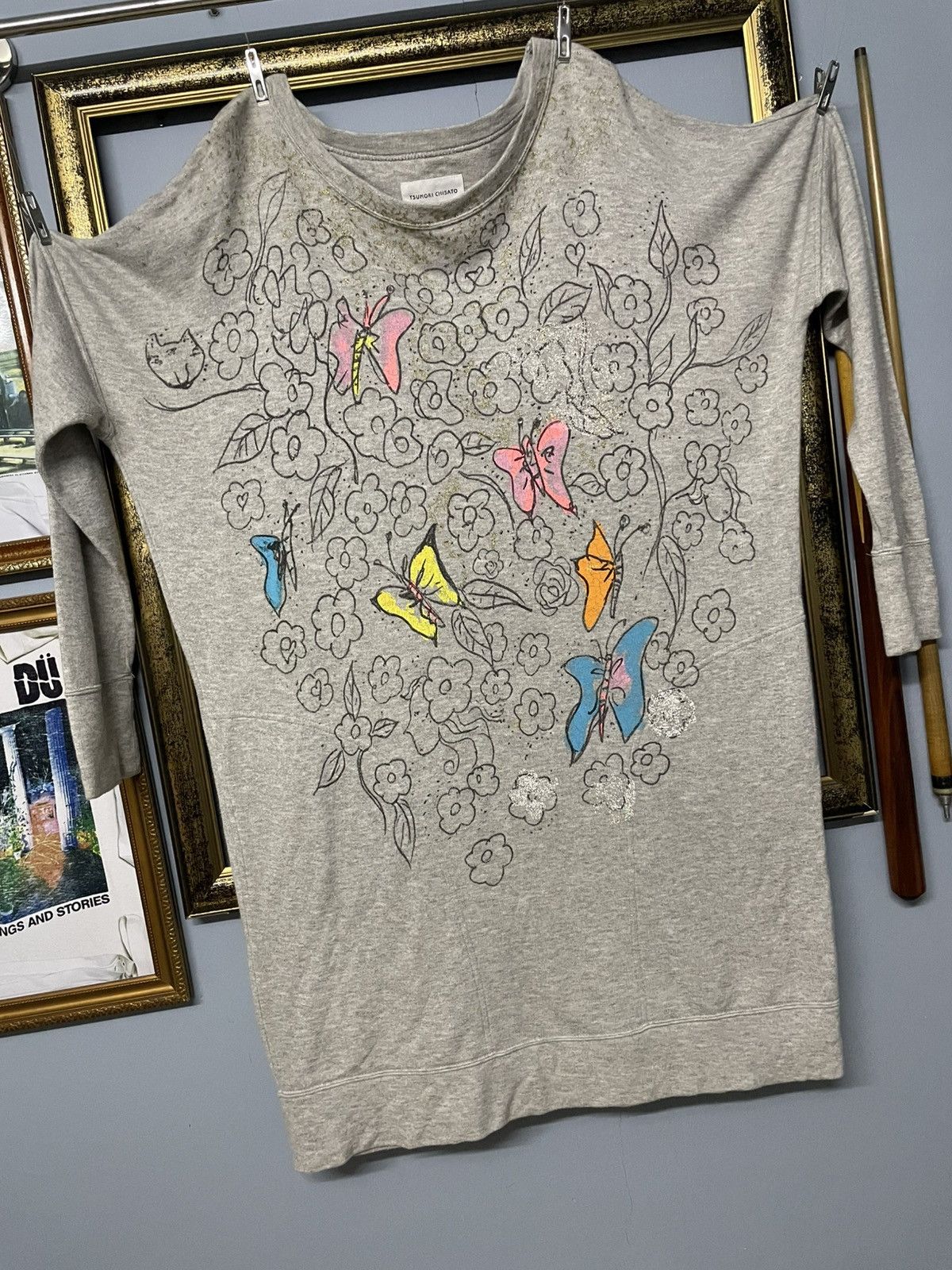 Tsumori Chisato Vintage Designer Tsumori Chisato Floral & Butterfly Art Tee Size US XL / EU 56 / 4 - 2 Thumbnail