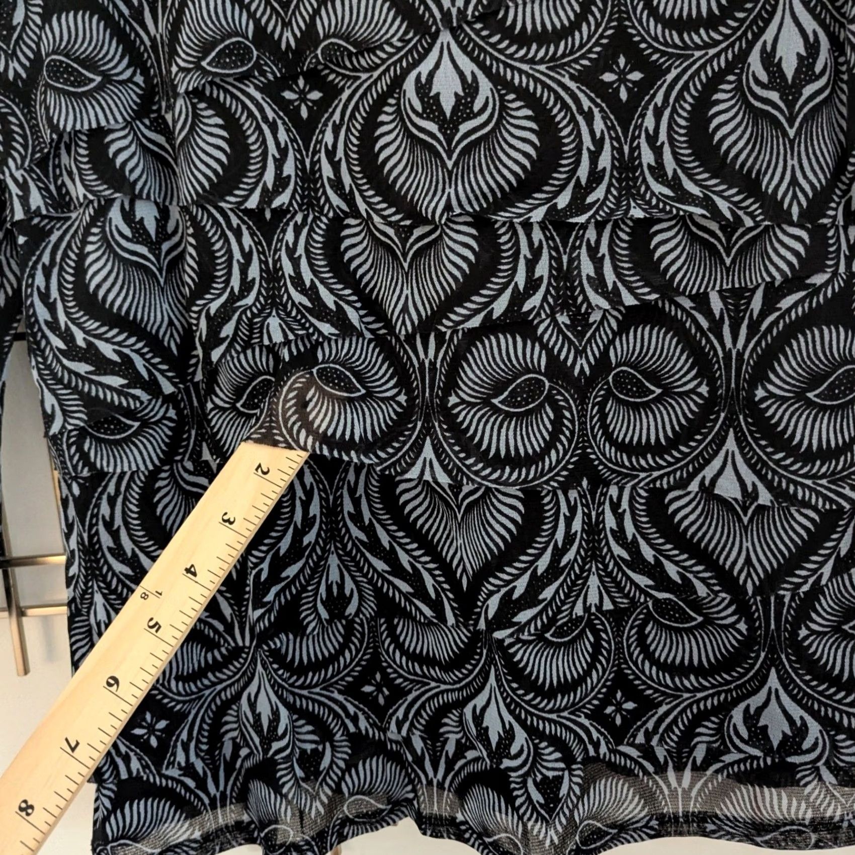 Alfani Alfani Black & White Damask Print 3/4 Sleeve Top Shirt Womens Sz L Vintage No Size L / US 10 / IT 46 - 7 Thumbnail