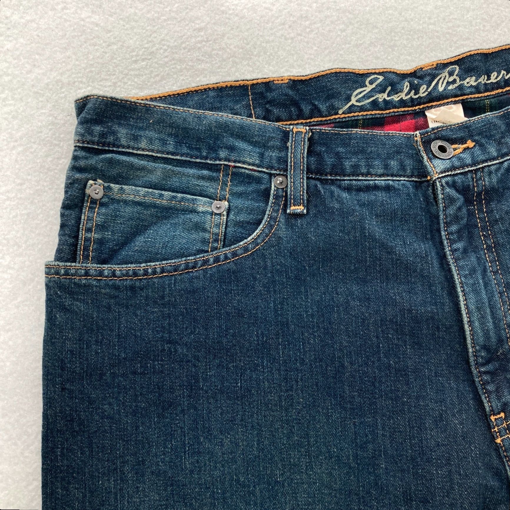 Eddie Bauer Eddie Bauer Jeans Mens 38x30 Relaxed Fit Straight Blue Denim Camp Flannel Lined 5-Pocket Design Shoes? Size US 38 / EU 54 - 3 Thumbnail