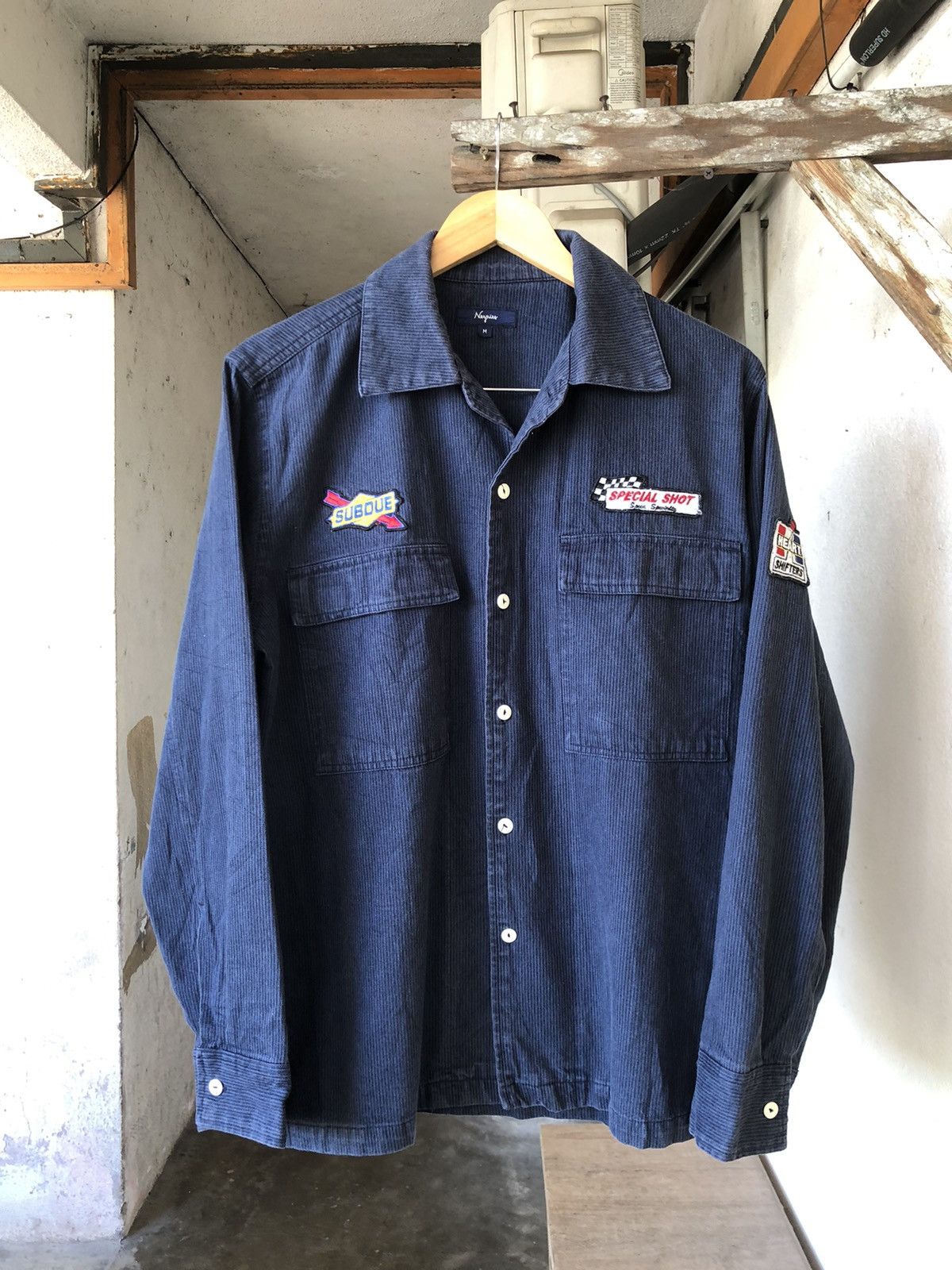 Indigo Neyries Subdue Moto Racing Indigo Work Button Up Shirt Size US M / EU 48-50 / 2 - 1 Thumbnail