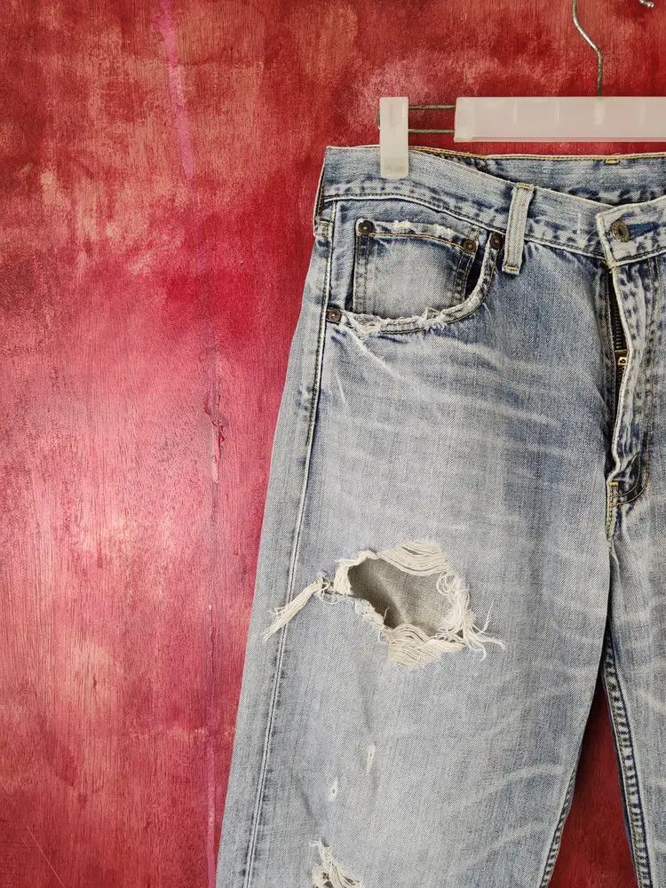 Levi's DL Levi's Blue Faded Distressed Ripped Jeans #S1853 Size US 32 / EU 48 - 3 Thumbnail