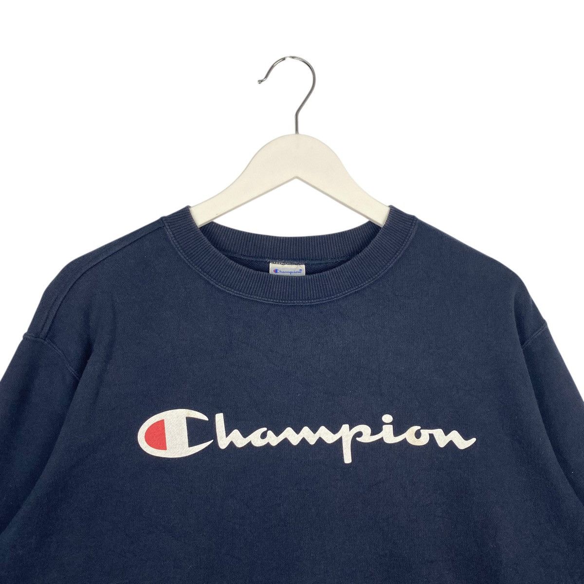 Vintage Vintage Champion Sweatshirt Big Logo Navy Blue Pullover Sz L Size US L / EU 52-54 / 3 - 4 Thumbnail