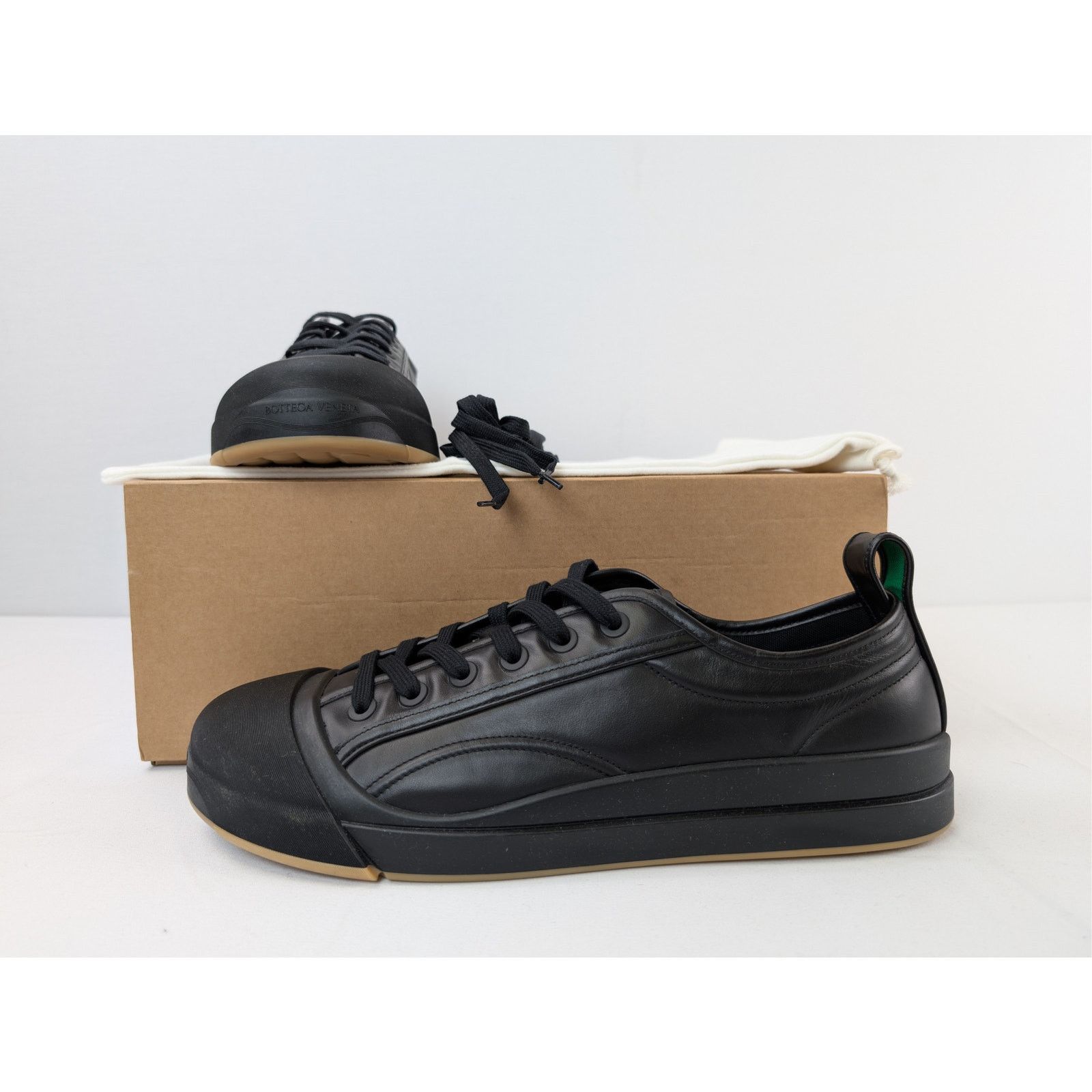 Bottega Veneta o1rshd1 City Calfskin Vulcan Sneakers in Black Size US 12 / EU 45 - 17 Thumbnail