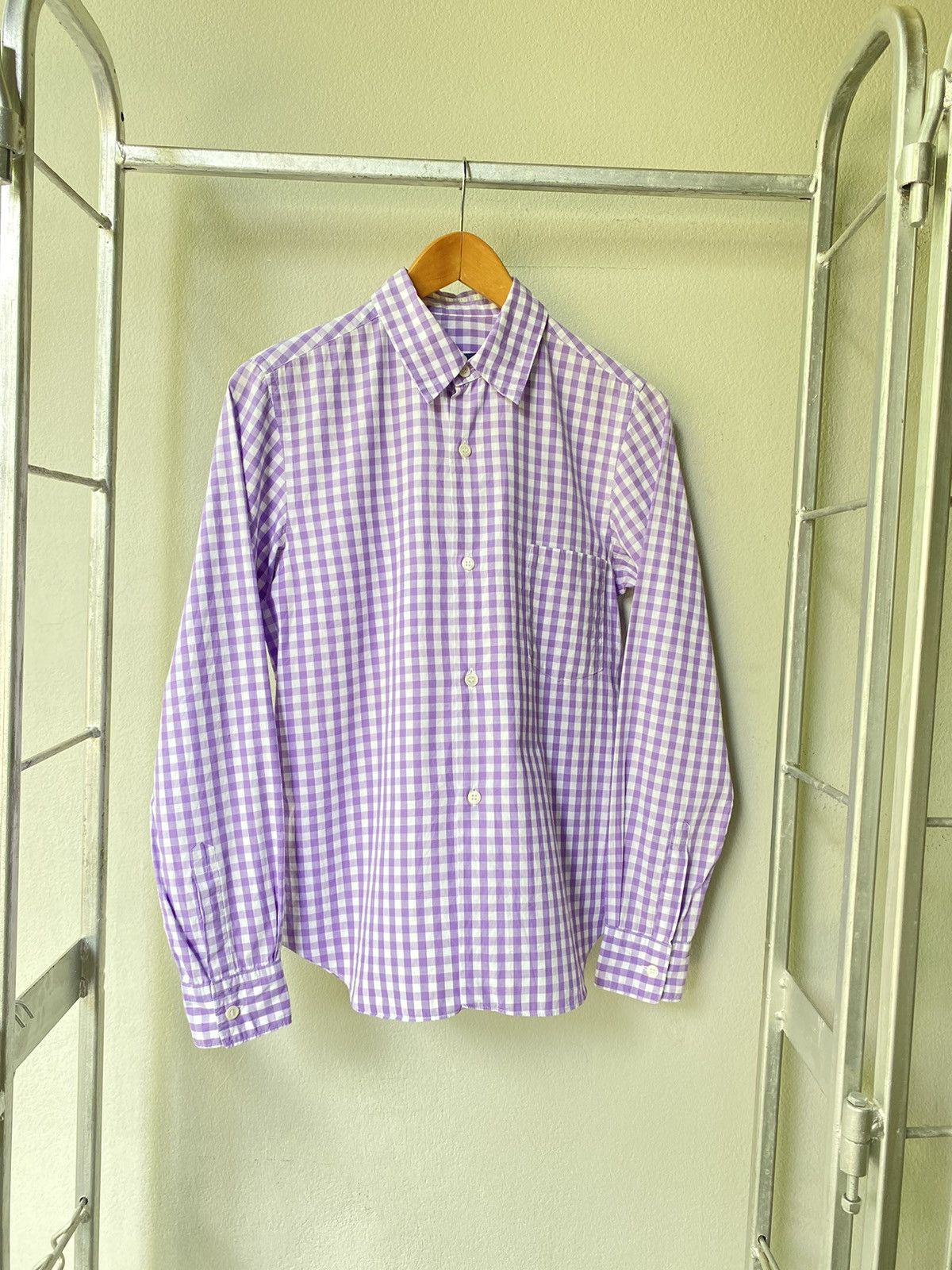 Comme des Garcons purple plaid shirt