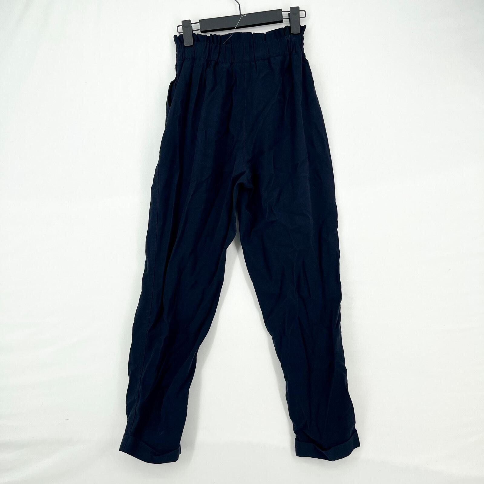 Zara Zara High Waisted Navy Pleated Slim Fit Trousers Size XS Size 23" - 5 Thumbnail