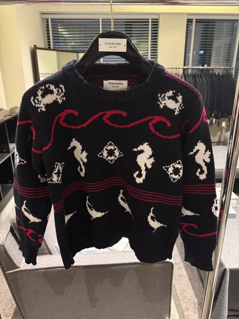 Thom Browne Thom browne Size 2 Rare Ocean Series Wool Sweater 2504-Nex Size M / US 6-8 / IT 42-44 - 1 Thumbnail