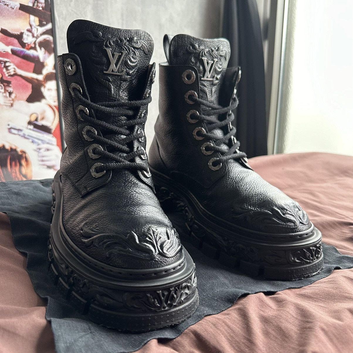 Louis Vuitton Louis Vuitton Baroque Ranger Leather Boots 23ss 