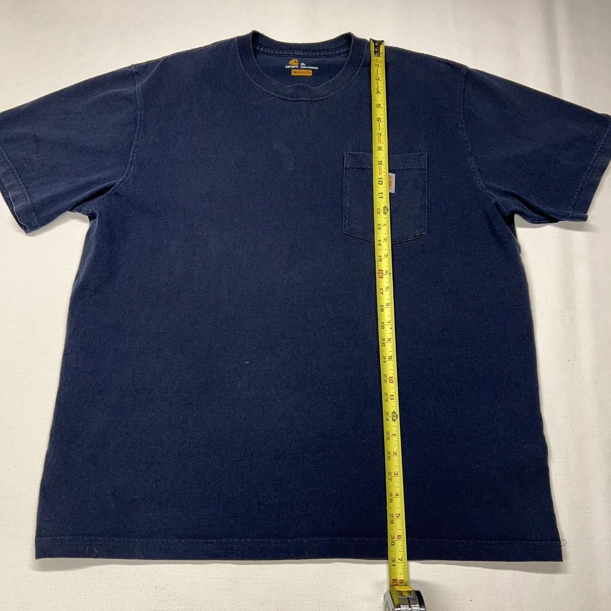 Carhartt Carhartt Tee Shirt Navy Blue Original Fit Chest Pocket Logo Size US XL / EU 56 / 4 - 12 Thumbnail