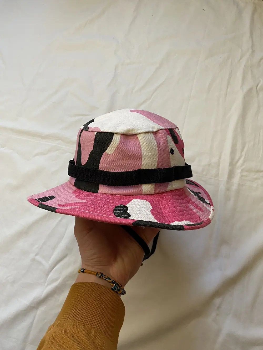 Vintage RARE PINK CAMO Y2K PANAMA HAT CAP BAPE STYLE JAPANESE STREET Size ONE SIZE - 1 Thumbnail