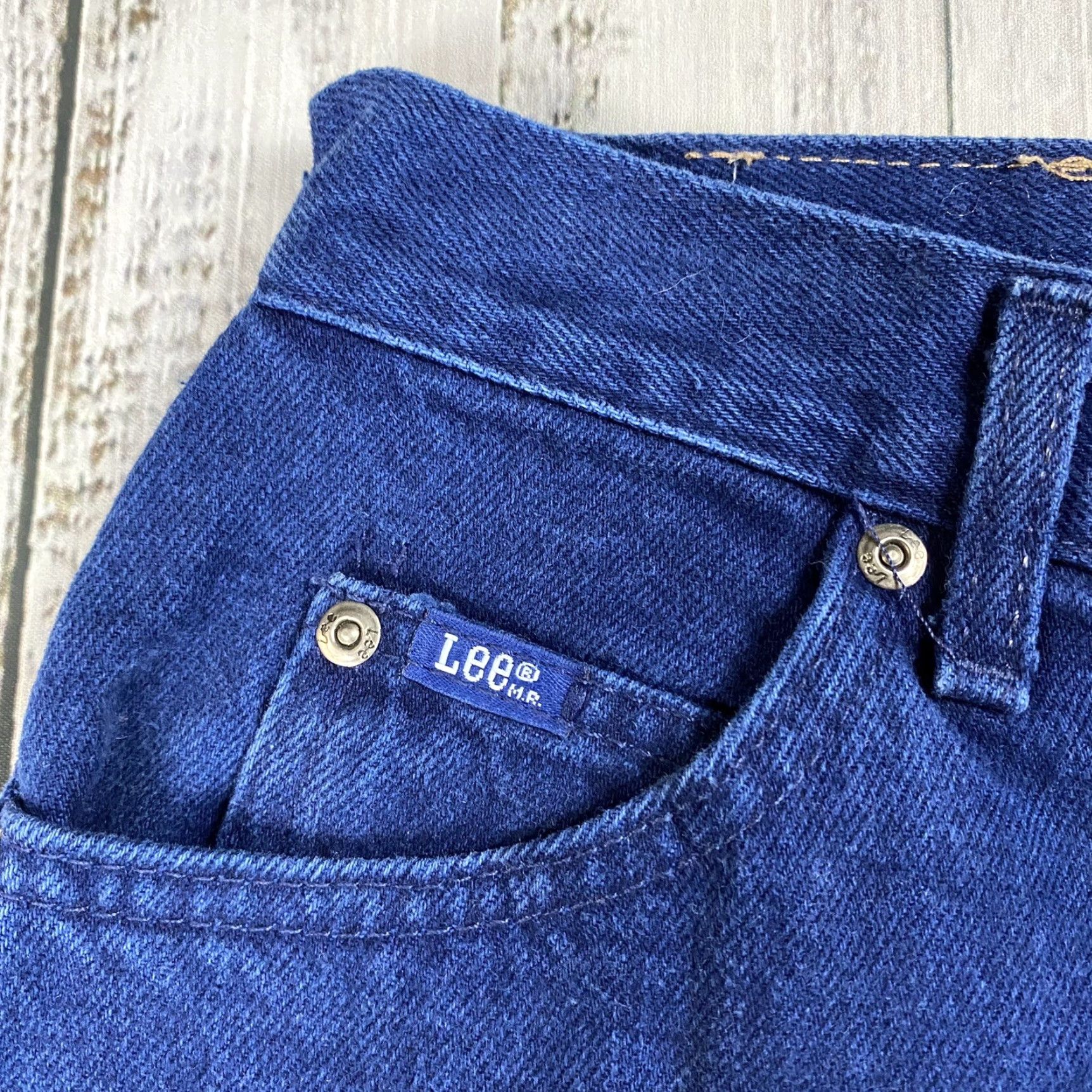Lee VINTAGE LEE Womens Jeans 12 High Rise Indigo Overdyed Denim Blue 80s 90s Mom Mens Womens Boys Girls Zipper Size 34" / US 12 / IT 48 - 3 Thumbnail