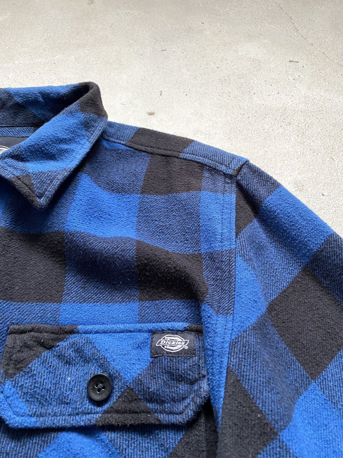 Dickies × Vintage Vintage Dickies Flannel Shirt Workwear Button Up Blue XLarge Size US XL / EU 56 / 4 - 4 Thumbnail
