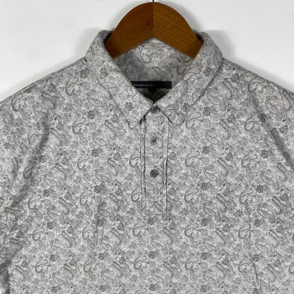Designer HANAKAZARI Paisley Full Print Polo Tee Shirt Size 40 Size US M / EU 48-50 / 2 - 2 Thumbnail
