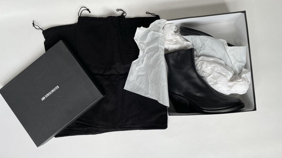Ann Demeulemeester Black Leather Heeled Boots Size US 10 / IT 40 - 14 Thumbnail