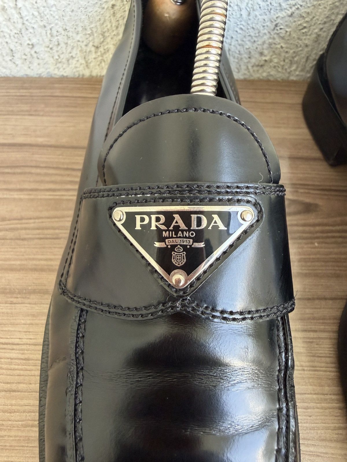 Prada ❤️🔥 brushed leather loafers Size US 9 / IT 39 - 4 Thumbnail